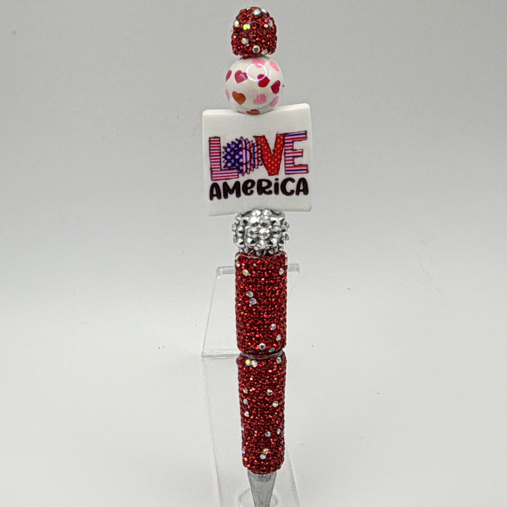 Patriotic Beaded Pens – Choose Your Style A–E | American, Army Mom, Faith Cross Pens | Handmade Gift