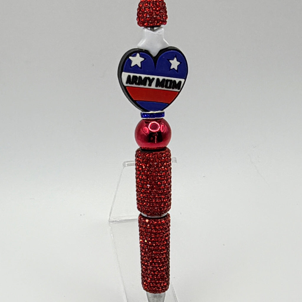 Patriotic Beaded Pens – Choose Your Style A–E | American, Army Mom, Faith Cross Pens | Handmade Gift