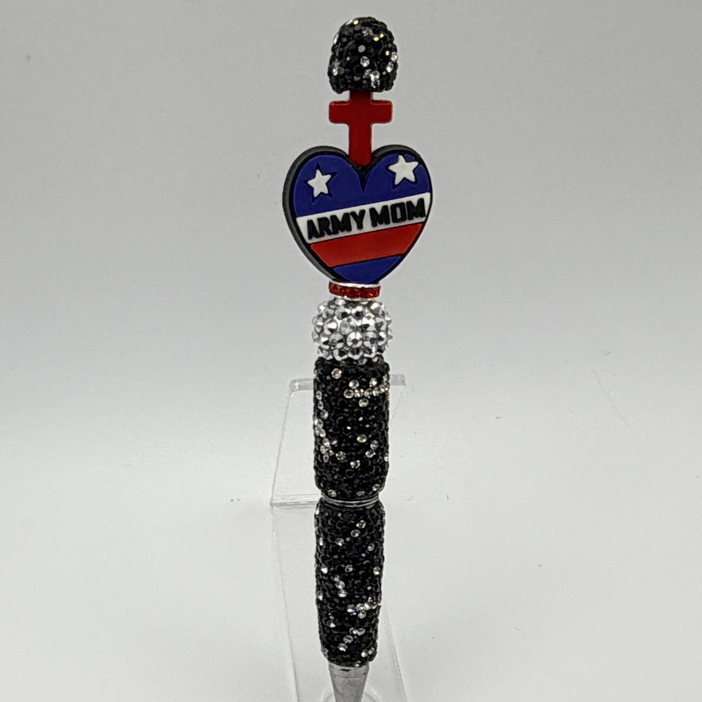 Patriotic Beaded Pens – Choose Your Style A–E | American, Army Mom, Faith Cross Pens | Handmade Gift