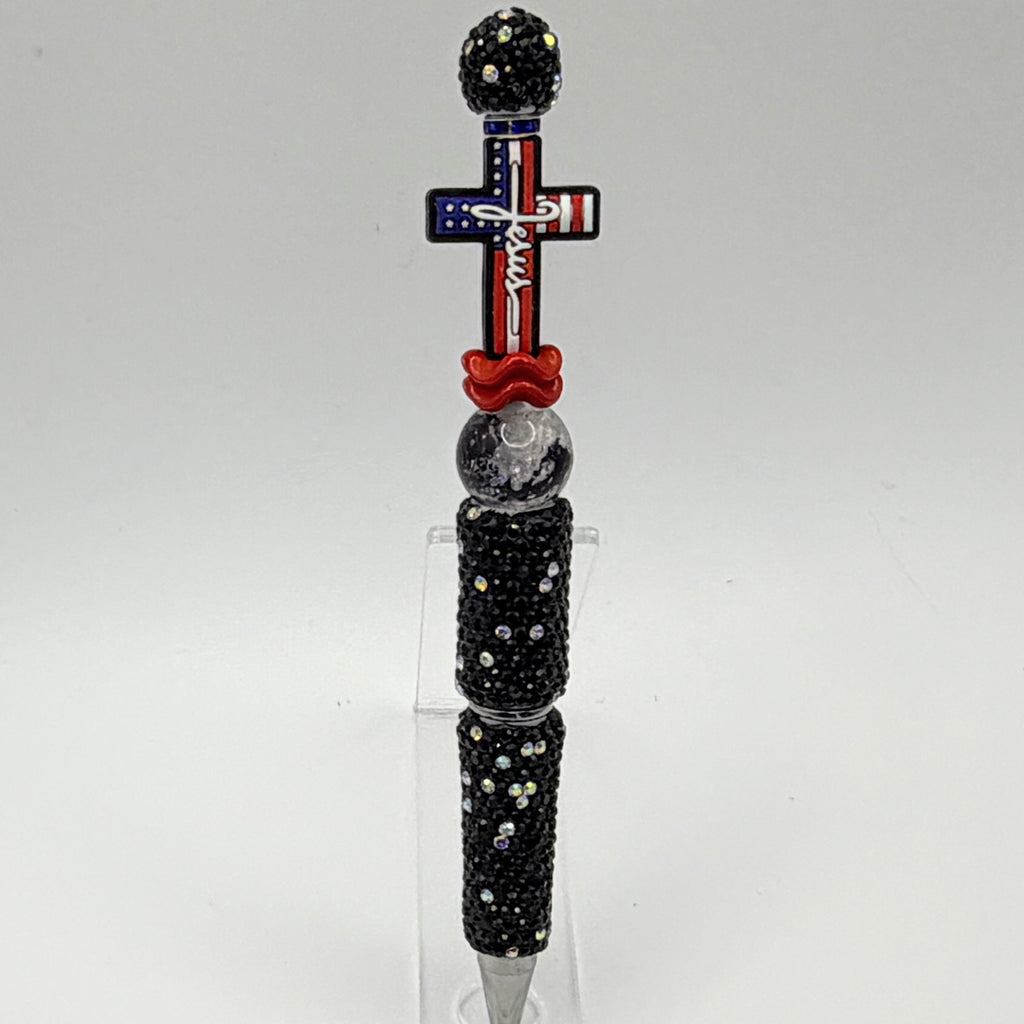 Patriotic Beaded Pens – Choose Your Style A–E | American, Army Mom, Faith Cross Pens | Handmade Gift