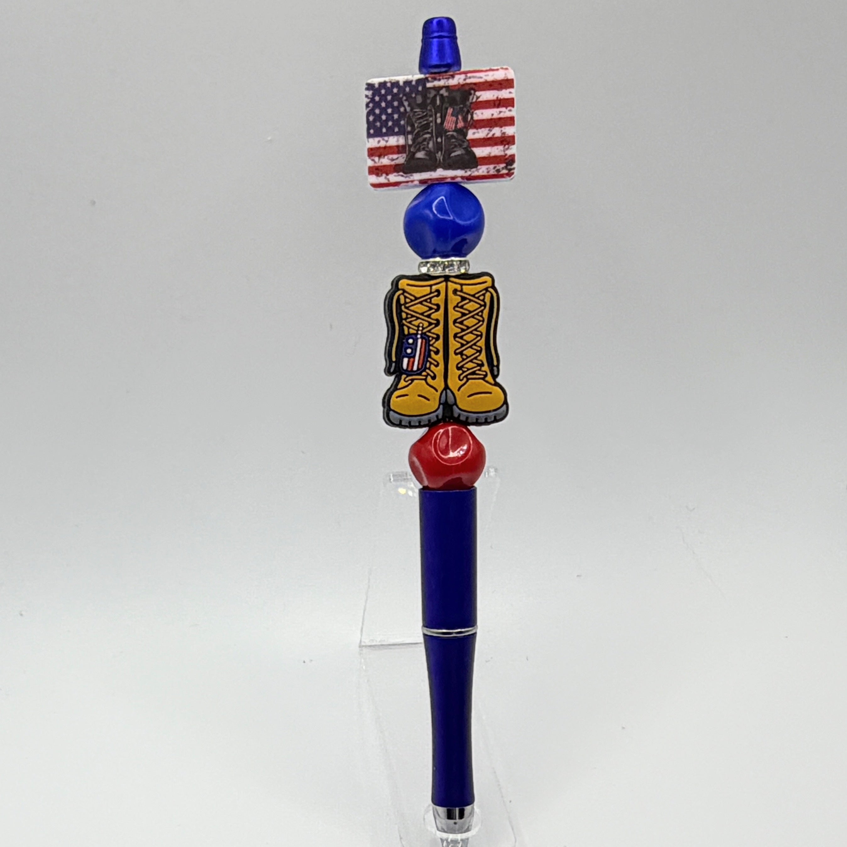 Patriotic Beaded Pens – Choose Your Style A–R |US Military, Faith, USA & Fun Designs | Handmade Gift Pens