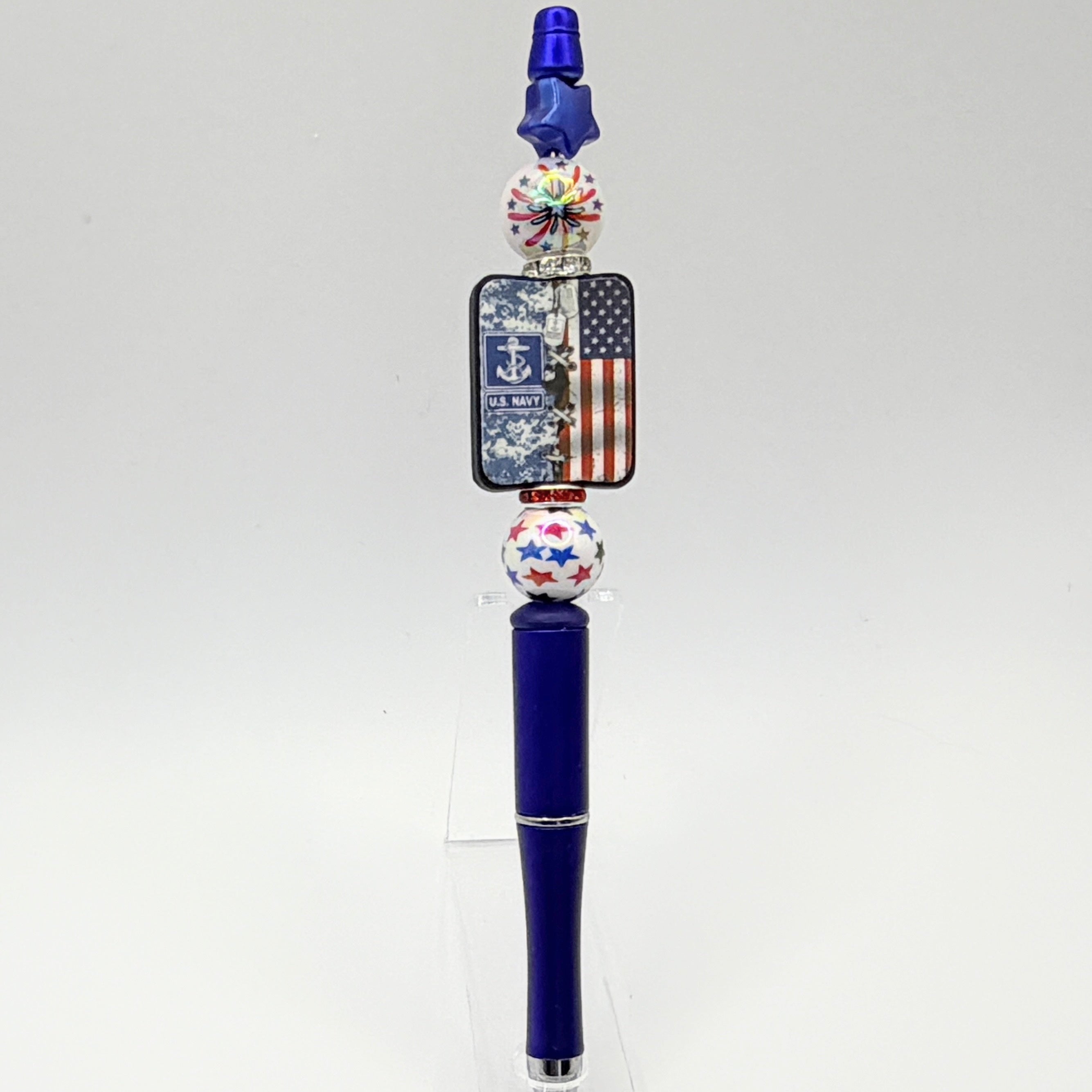 Military & Veteran Patriotic Beaded Pen Collection – Handmade Gift for Service Members