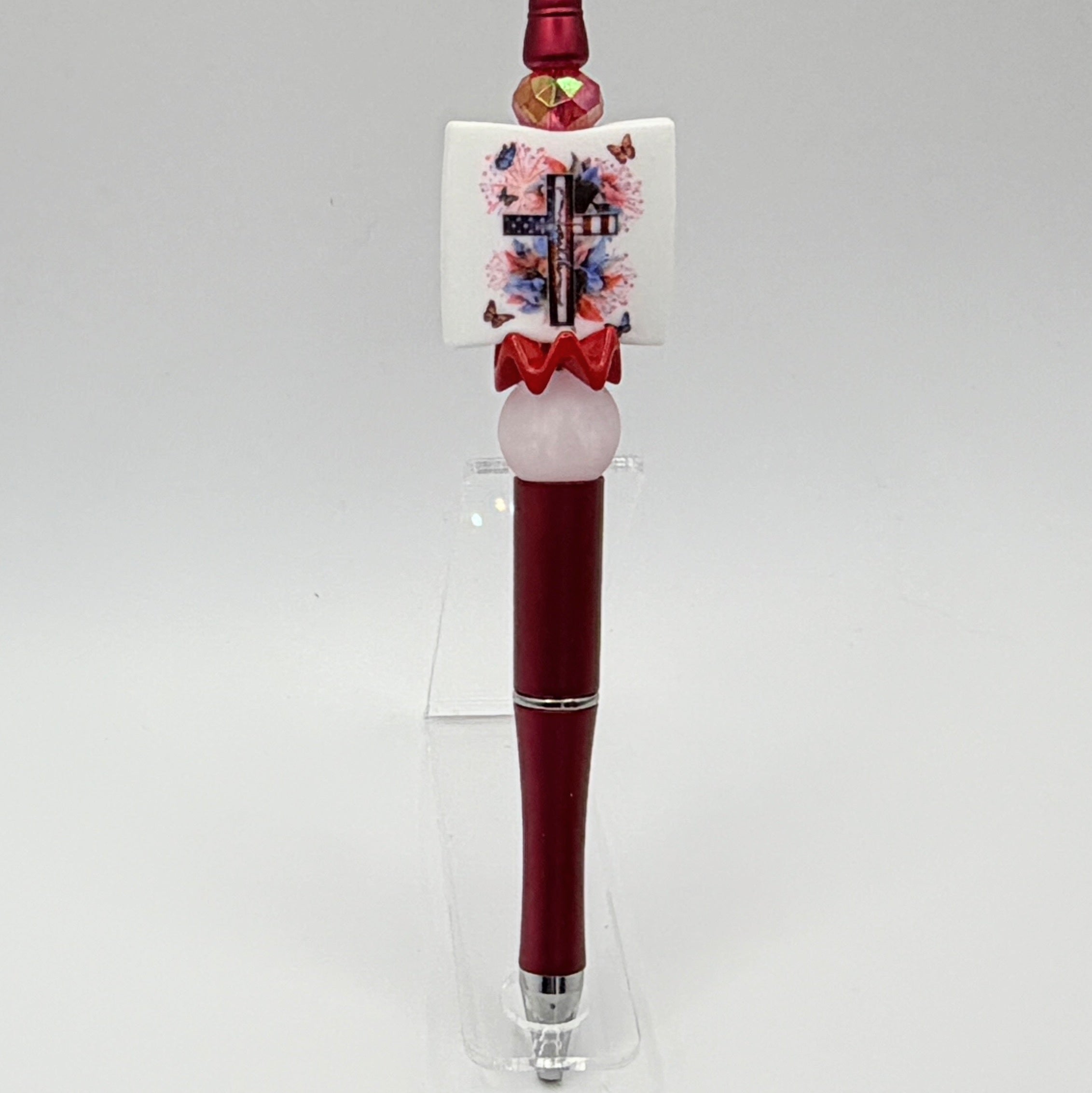 Patriotic Beaded Pens – Choose Your Style A–R |US Military, Faith, USA & Fun Designs | Handmade Gift Pens