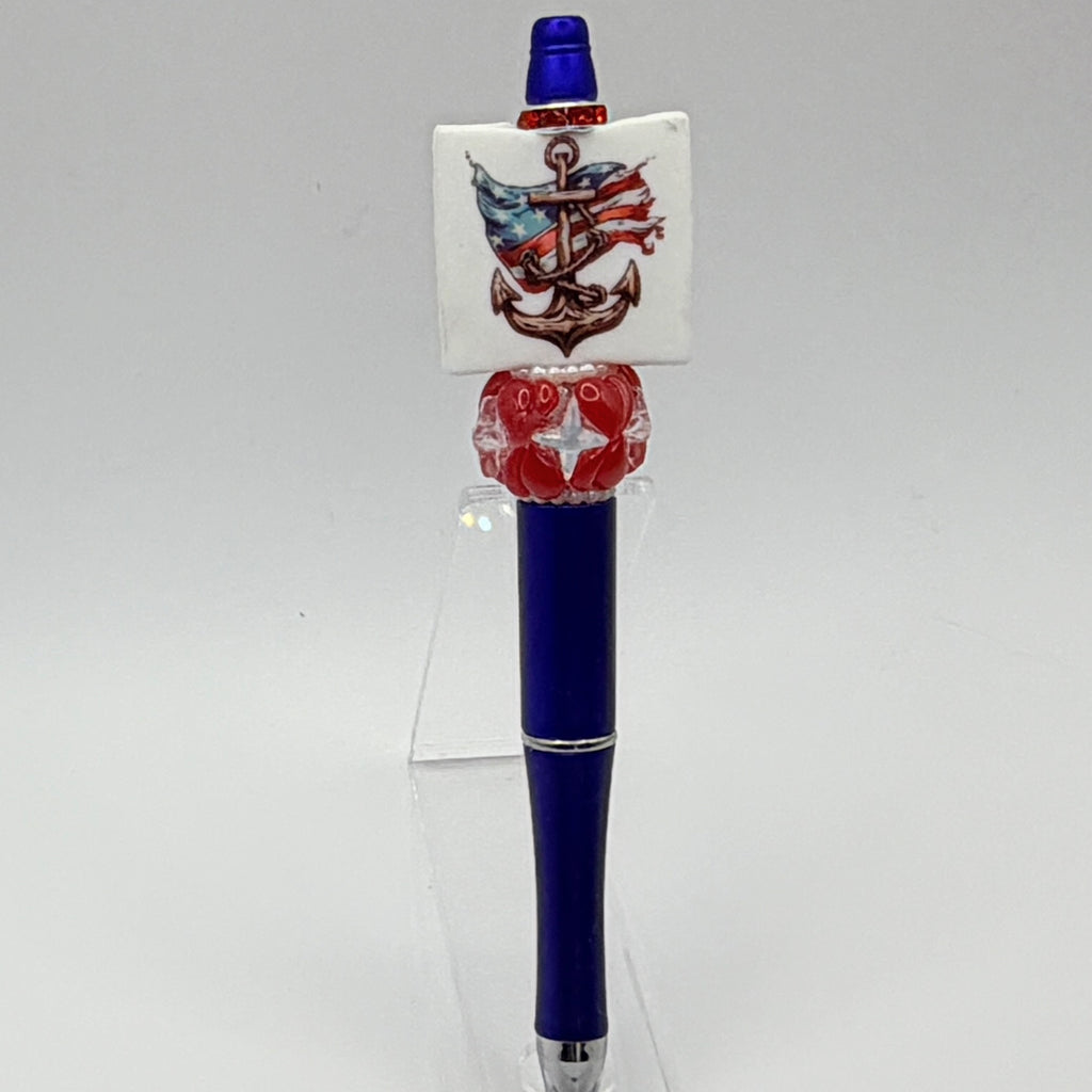 Patriotic Beaded Pens – Choose Your Style A–R |US Military, Faith, USA & Fun Designs | Handmade Gift Pens