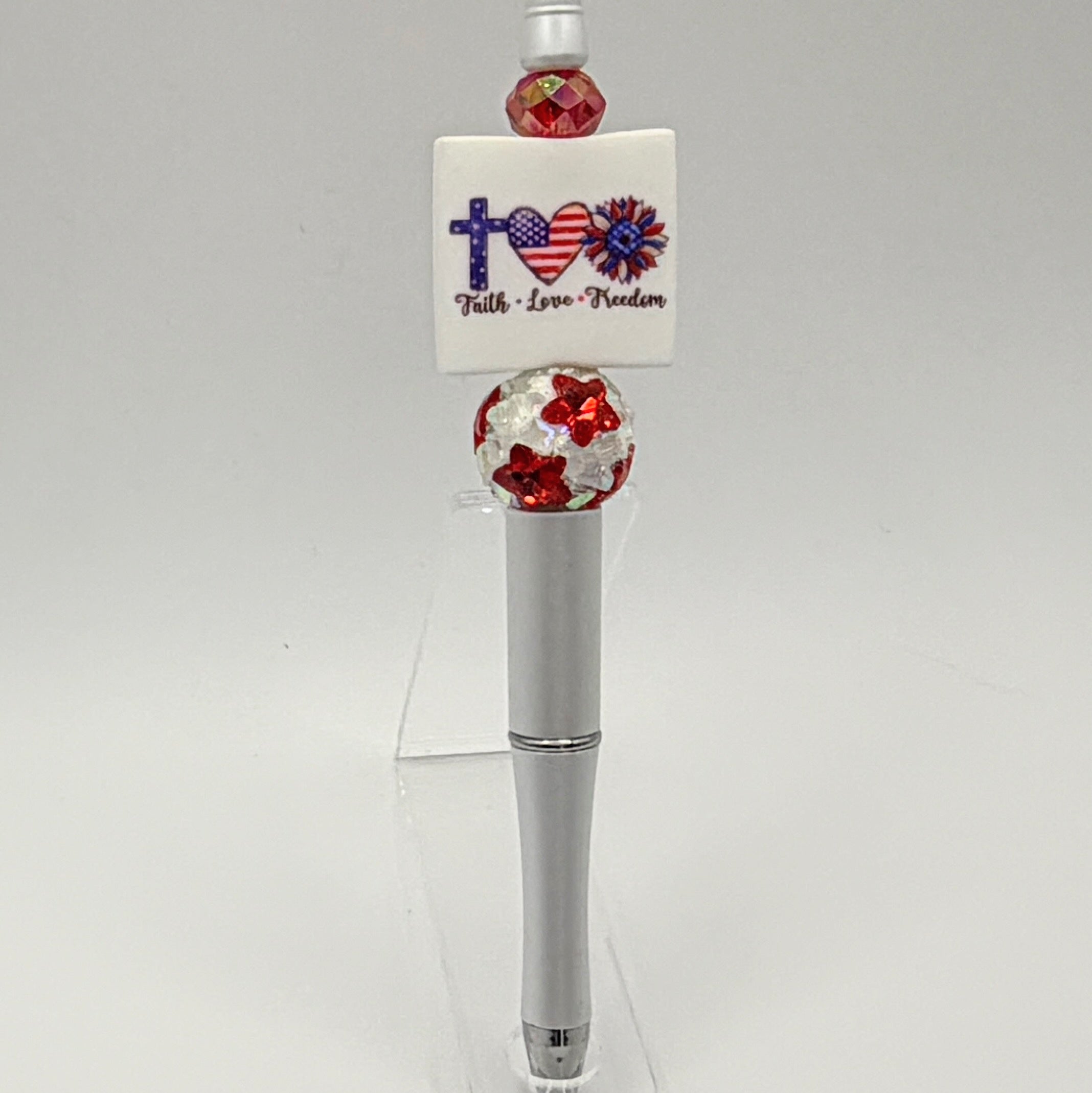Patriotic Beaded Pens – Choose Your Style A–R |US Military, Faith, USA & Fun Designs | Handmade Gift Pens