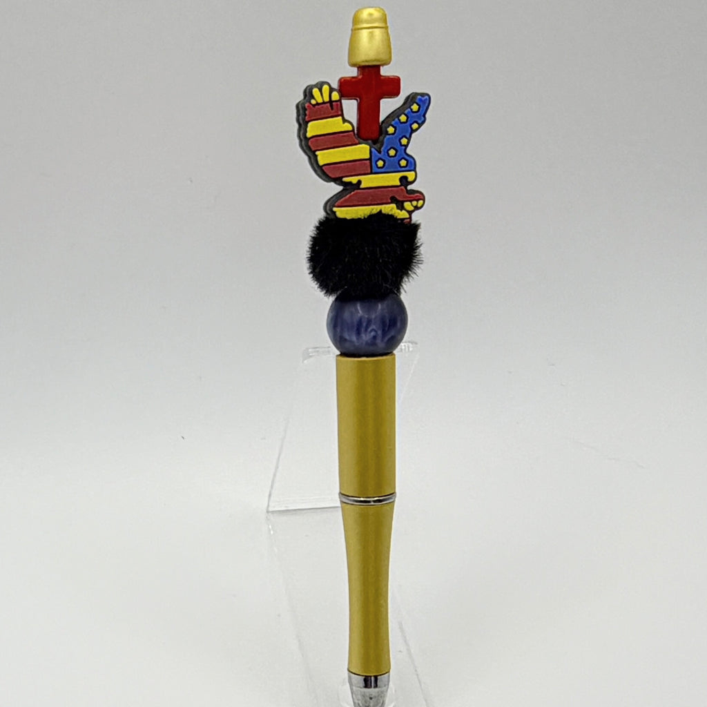 Patriotic Beaded Pens – Choose Your Style A–R |US Military, Faith, USA & Fun Designs | Handmade Gift Pens