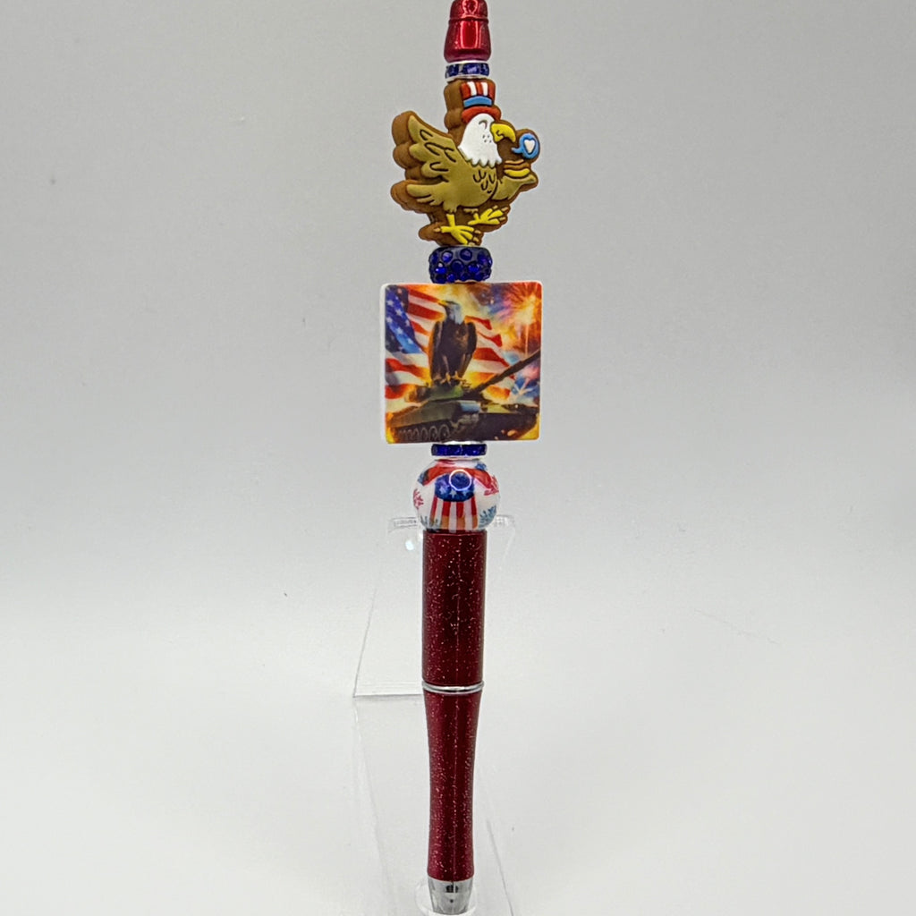 Patriotic Beaded Pens – Choose Your Style A–R |US Military, Faith, USA & Fun Designs | Handmade Gift Pens