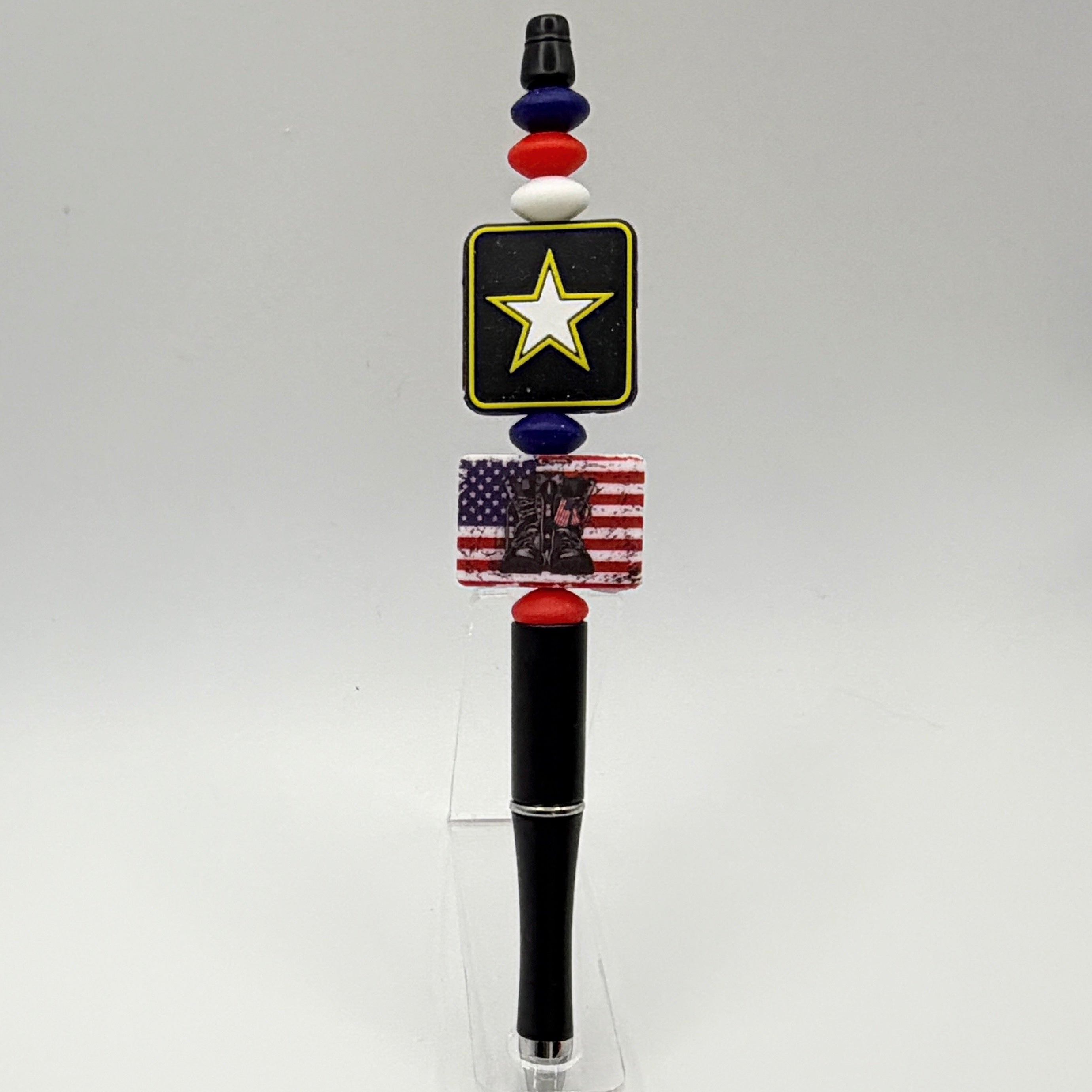 Military & Veteran Patriotic Beaded Pen Collection – Handmade Gift for Service Members