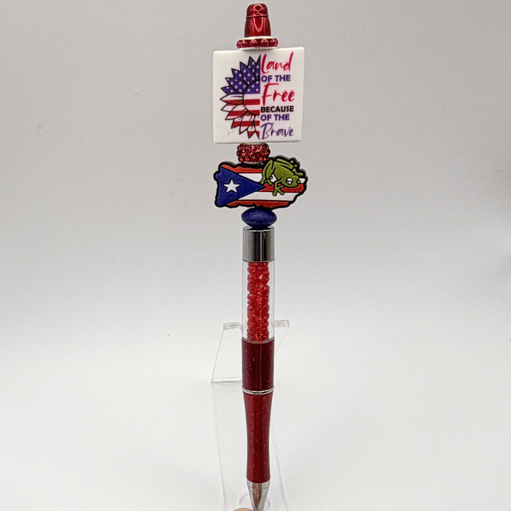 Patriotic Beaded Pens – Choose Your Style A–R |US Military, Faith, USA & Fun Designs | Handmade Gift Pens