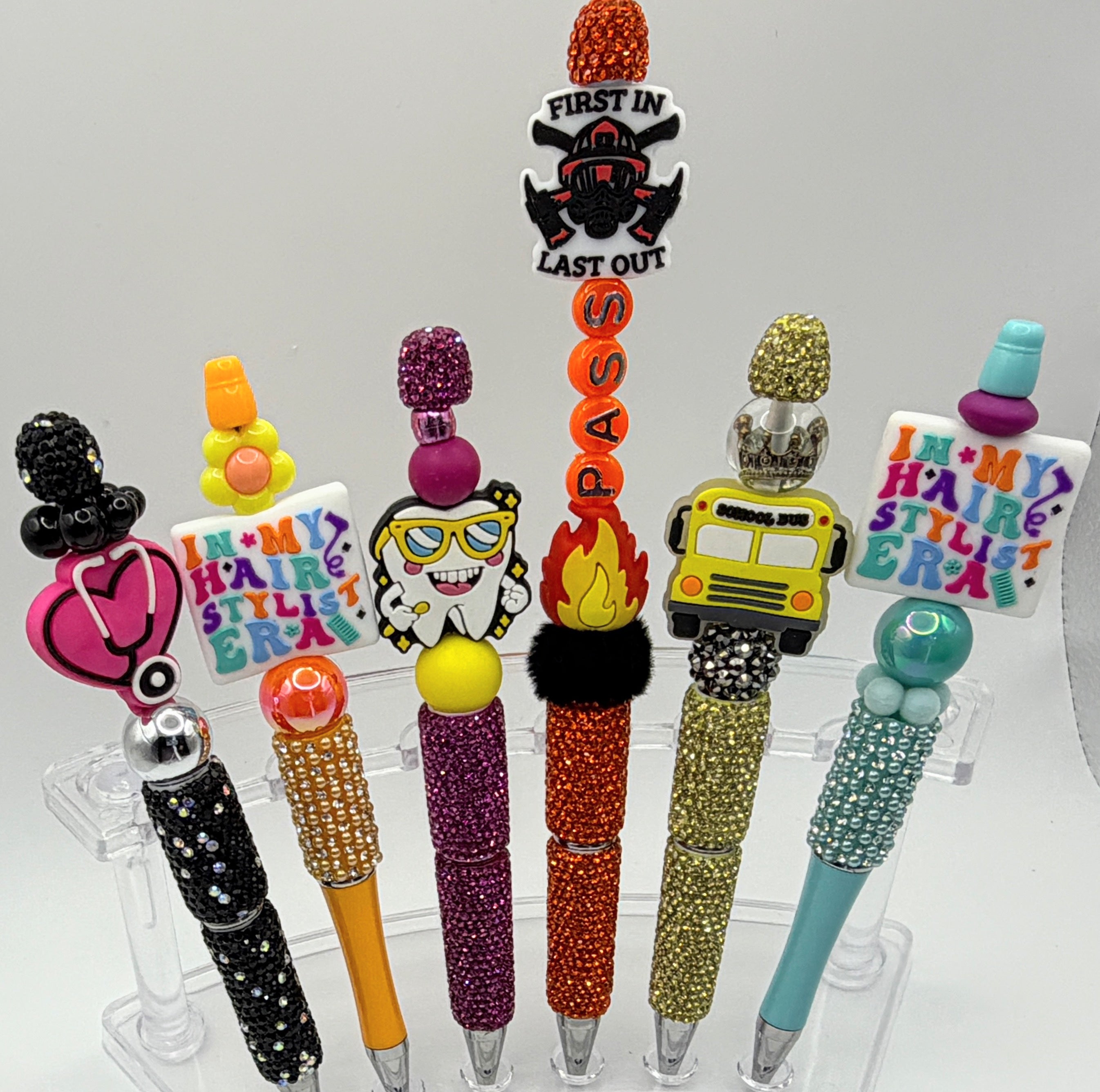 Jobs & Professions Beaded Pens | Teacher, Nurse, Dental, & School Staff Gifts | Choose Your Style A–EE