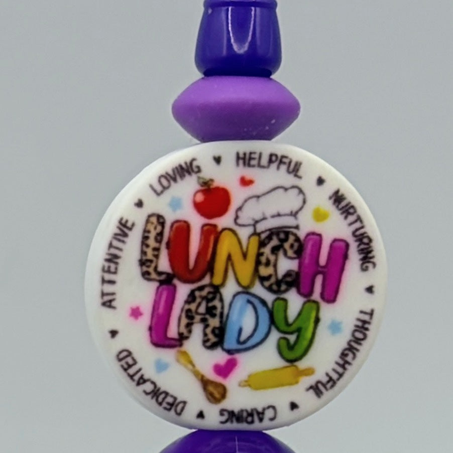 School Bus & Lunch Lady Beaded Pen Collection – Teacher Appreciation Gift – Back to School Pen