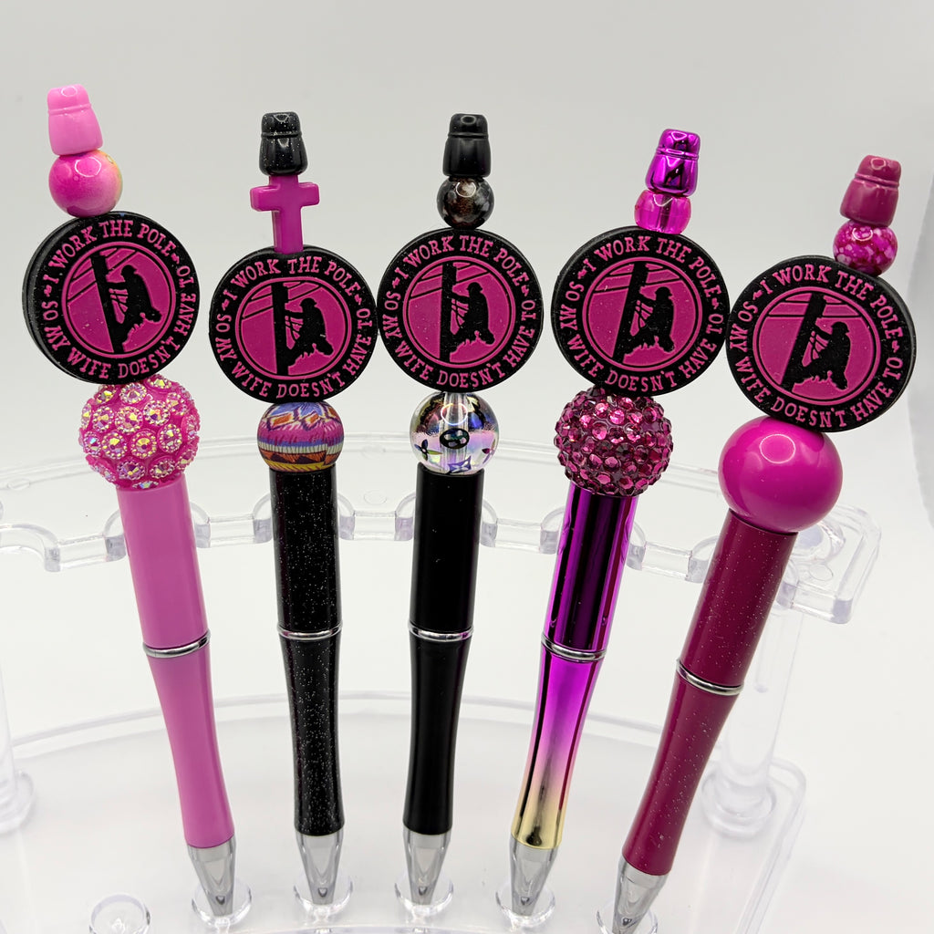 Power Line Worker Beaded Pen | Lineman Gift | Funny Utility Worker Pen | Choose Your Style A–E
