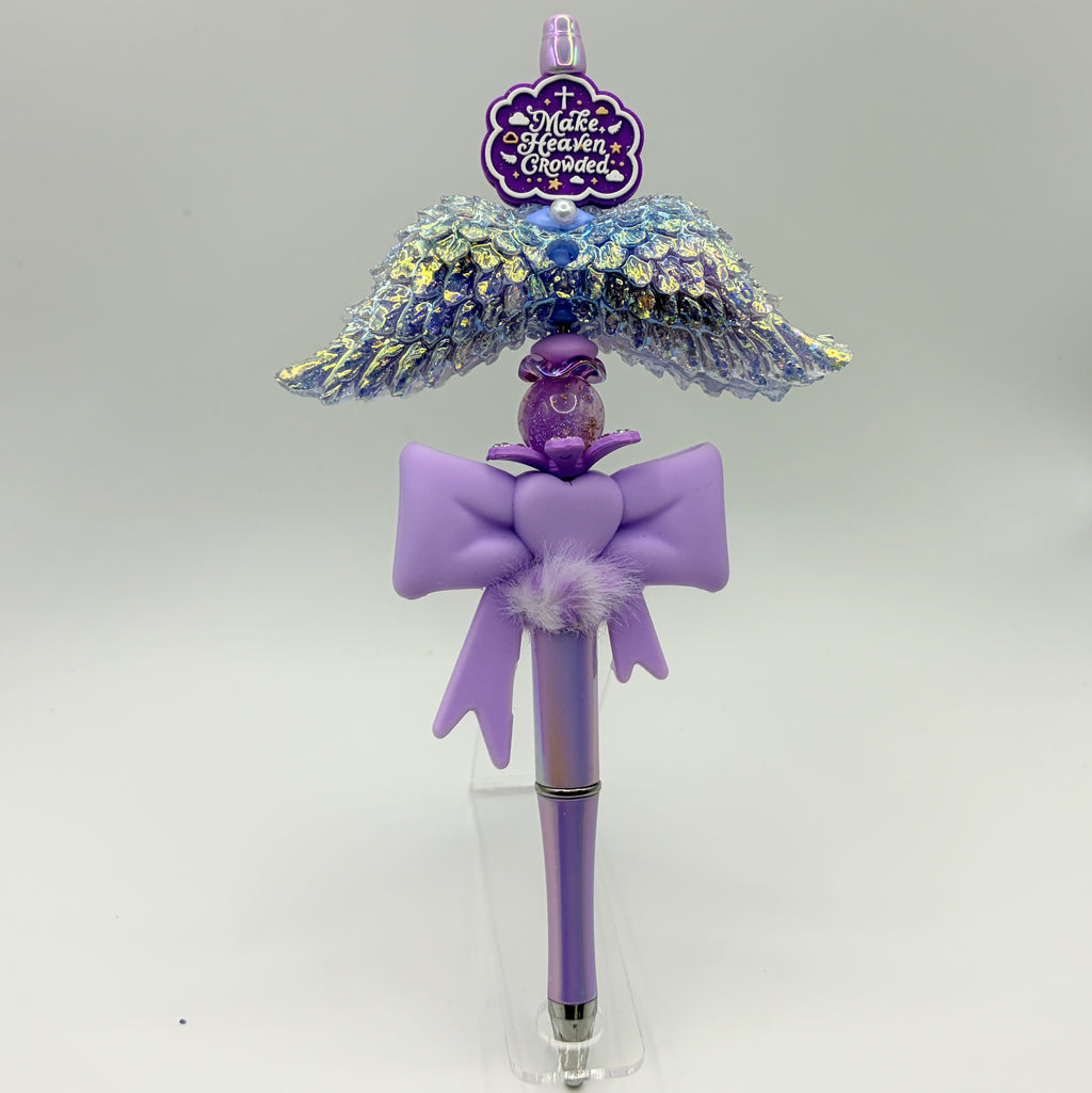 Faith Beaded Pens – “Make Heaven Crowded” Angel Wing Pens | Christian Gift | Choose Your Style A–C