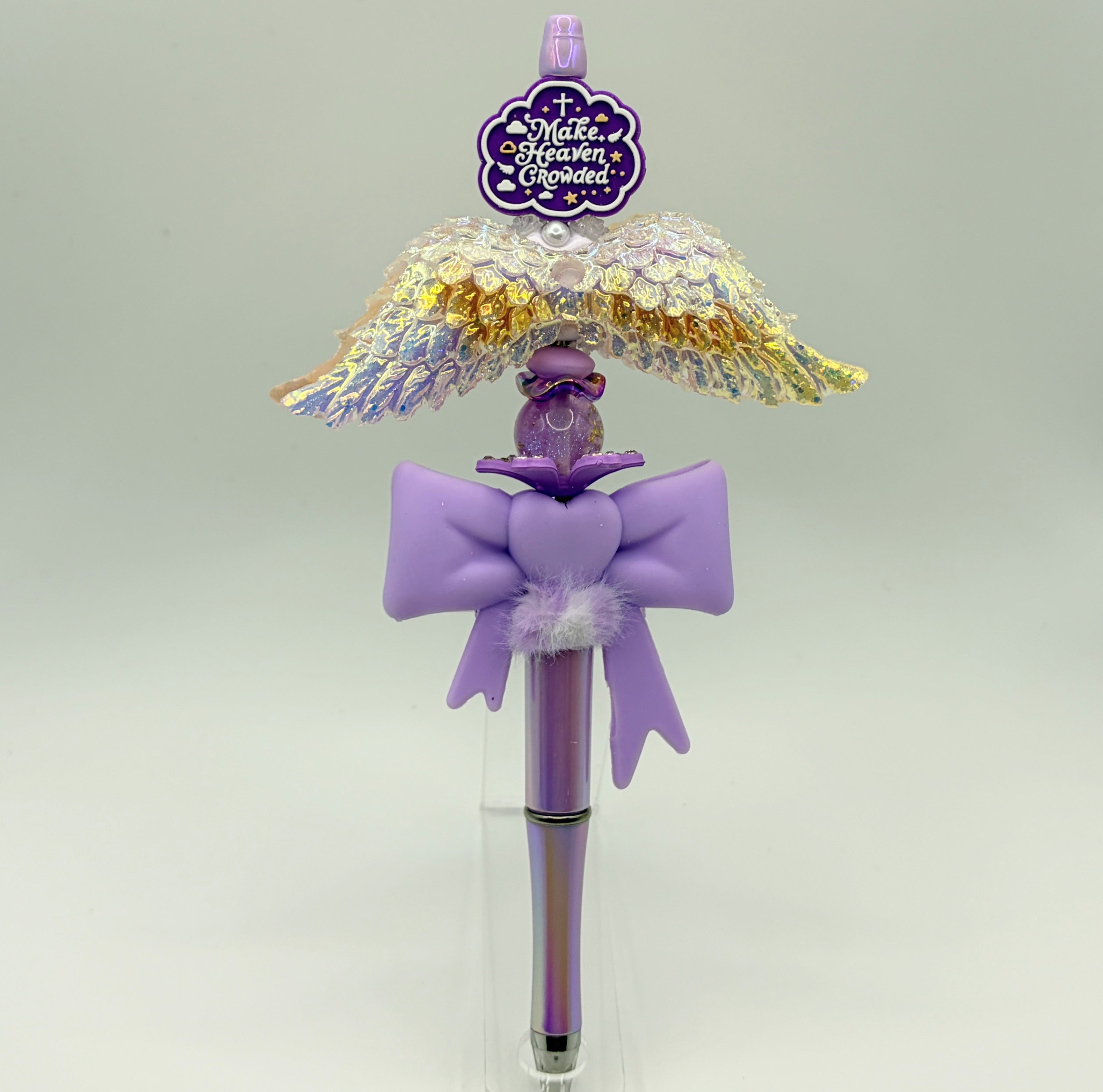 Faith Beaded Pens – “Make Heaven Crowded” Angel Wing Pens | Christian Gift | Choose Your Style A–C