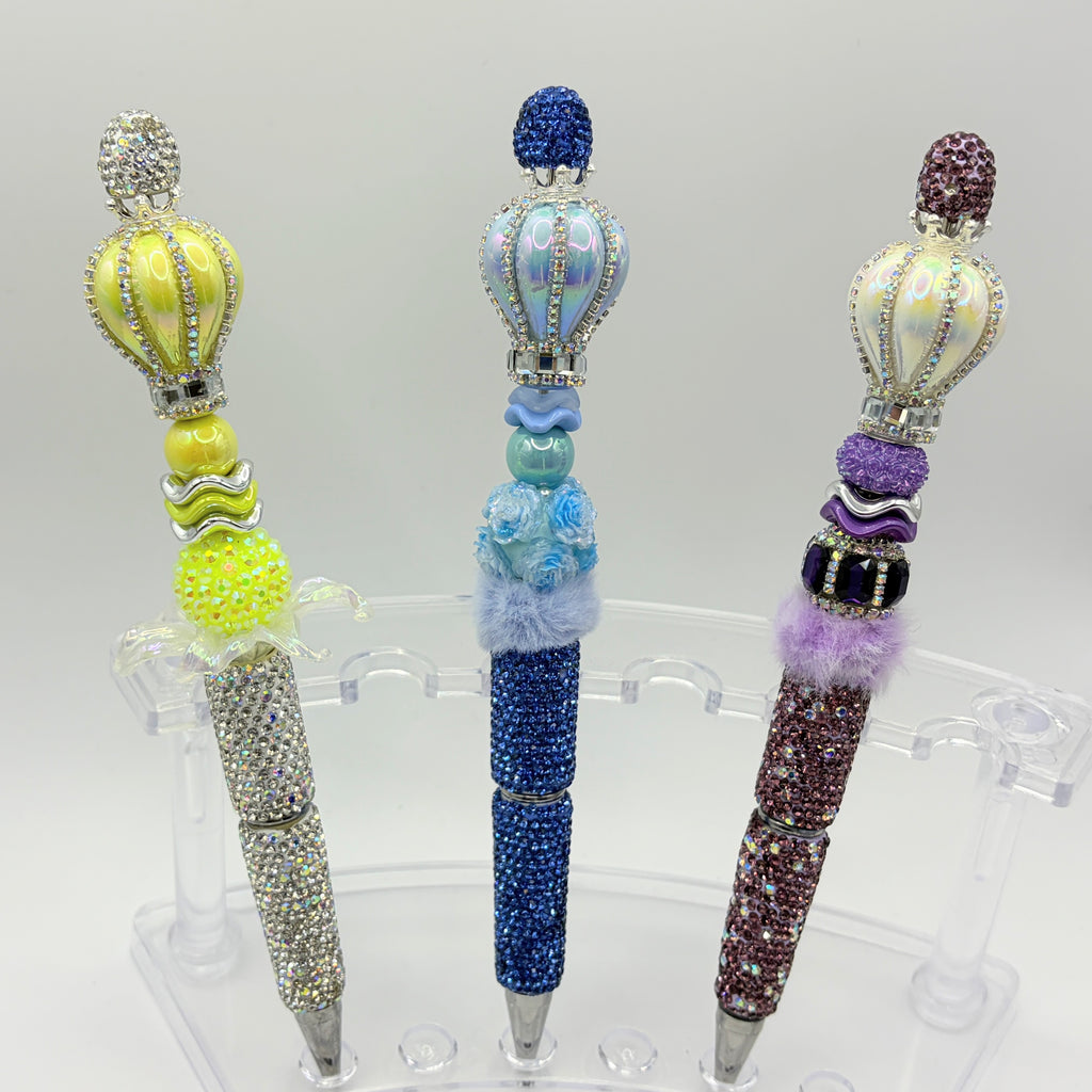 Balloon Crown Beaded Pens – Choose Your Style A–C | Luxe Rhinestone Balloon Pens