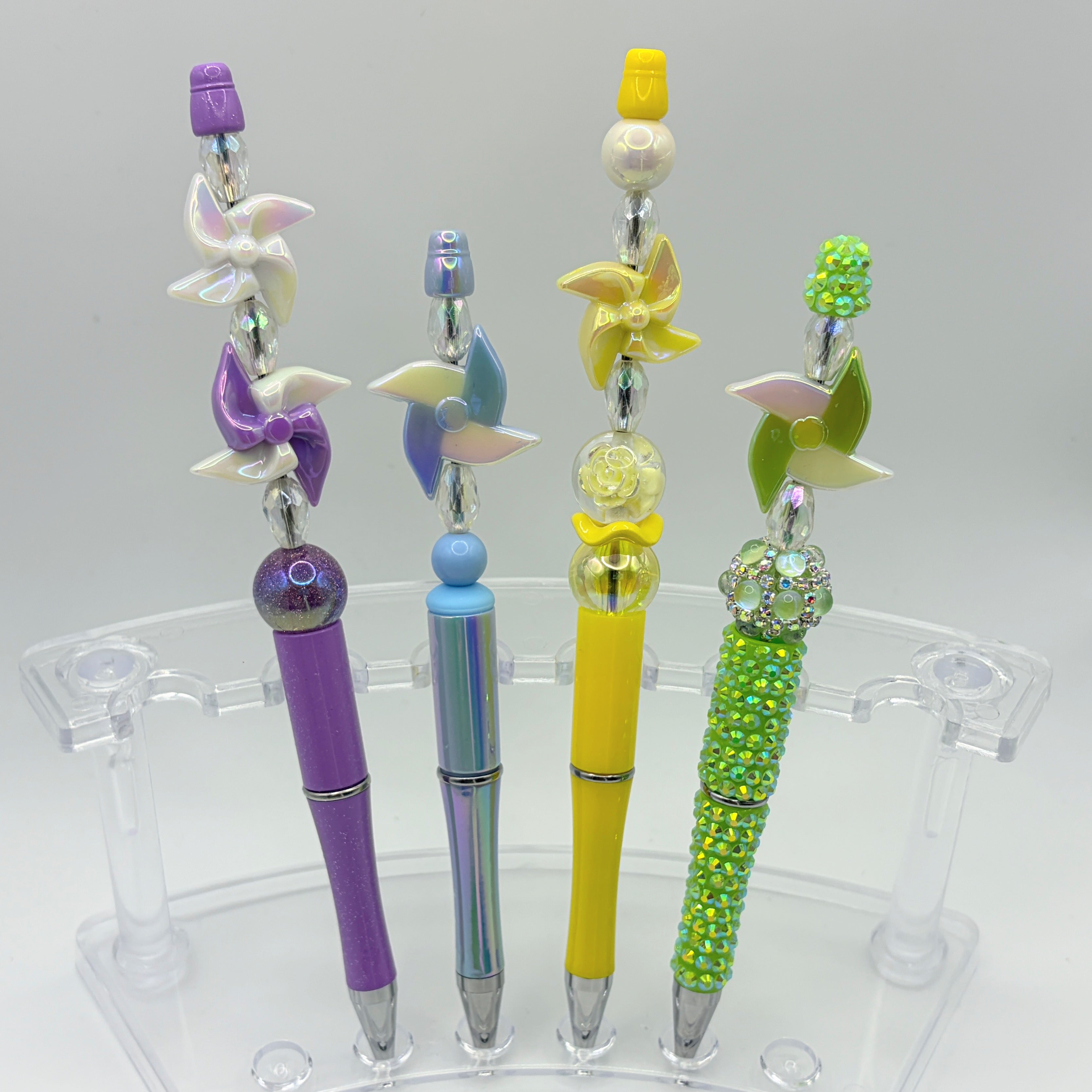 Colorful Pinwheel Balloon Beaded Pens – Choose Your Style A–D | Fun Handmade Festival Pens