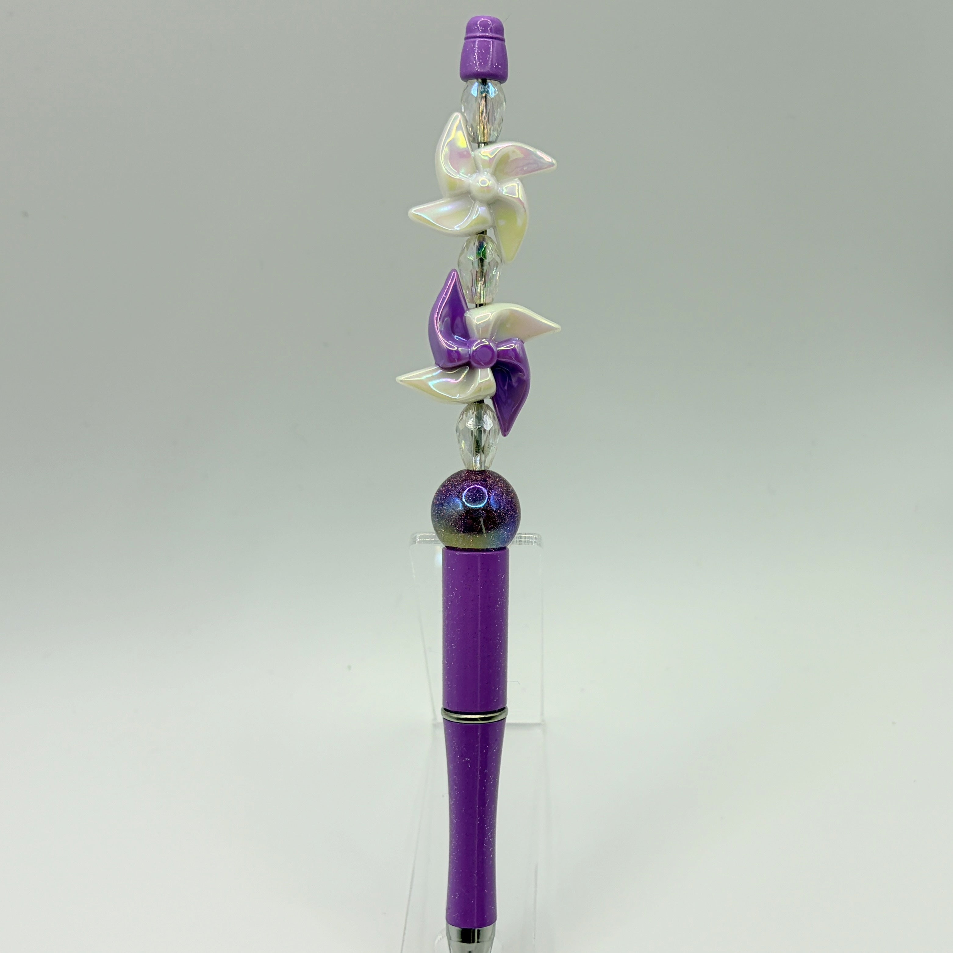 Colorful Pinwheel Balloon Beaded Pens – Choose Your Style A–D | Fun Handmade Festival Pens