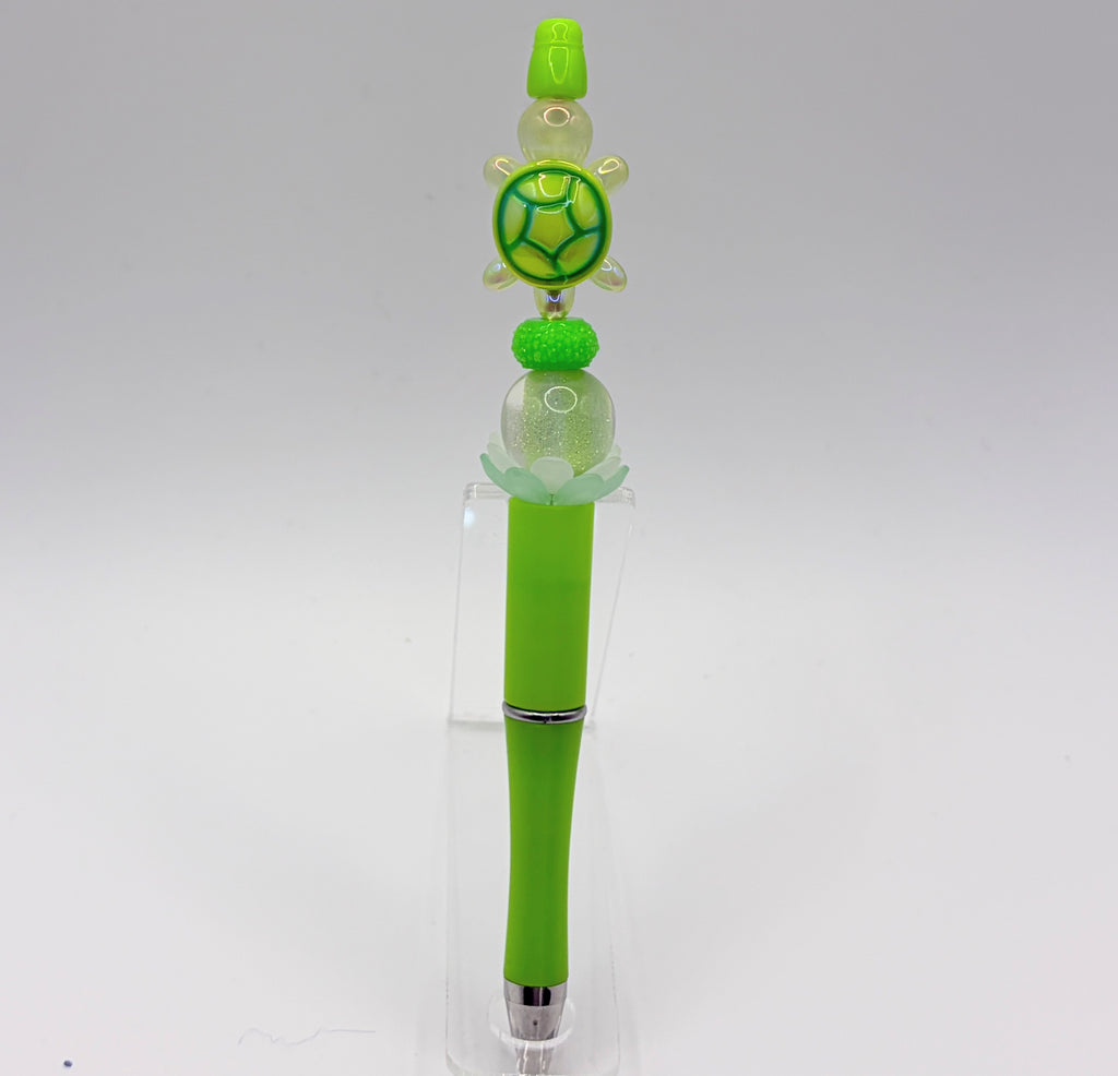 Beaded Turtle Pens – Coastal Sea Turtle Bead Pens | Choose Your Style A–F | Handmade Gift Pens