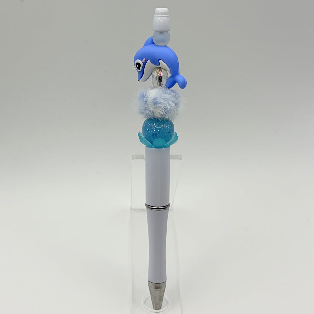 Whale & Dolphin Beaded Pens – Coastal Ocean Theme Pens | Orca, Dolphin & Whale | Choose Your Style A–D