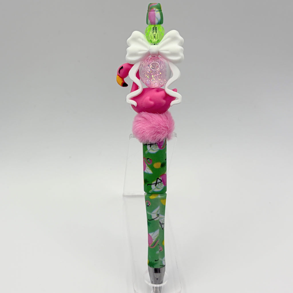 Beach Animal Beaded Pens – Ocean & Summer Theme Pens | Flamingo, Turtle, Jellyfish & More | Choose Your Style A–I