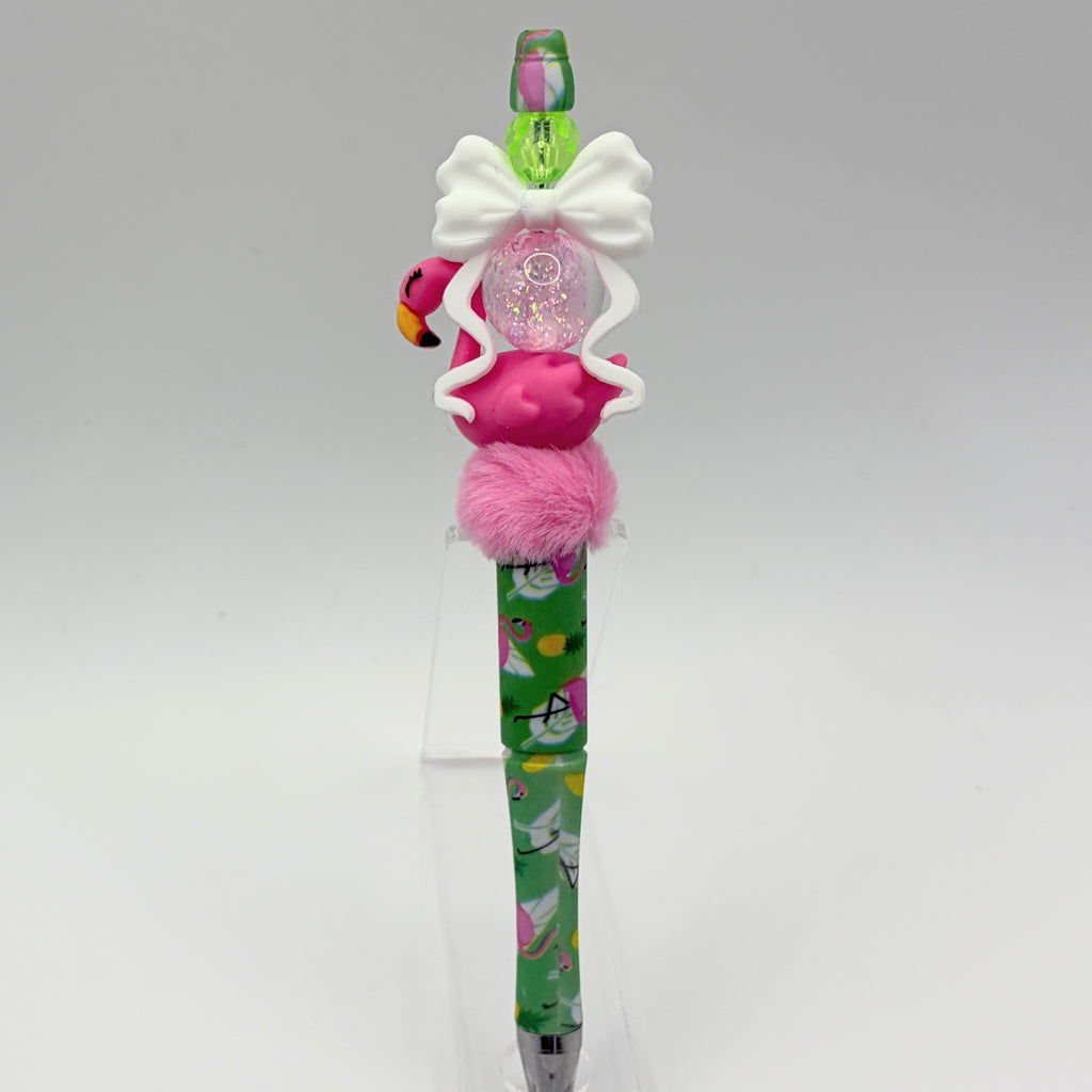 Beach Animal Beaded Pens – Ocean & Summer Theme Pens | Flamingo, Turtle, Jellyfish & More | Choose Your Style A–I