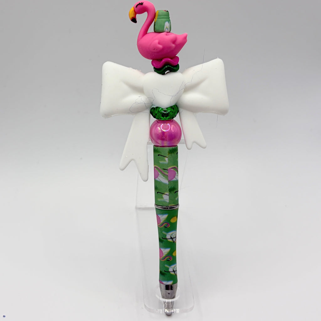 Beach Animal Beaded Pens – Ocean & Summer Theme Pens | Flamingo, Turtle, Jellyfish & More | Choose Your Style A–I