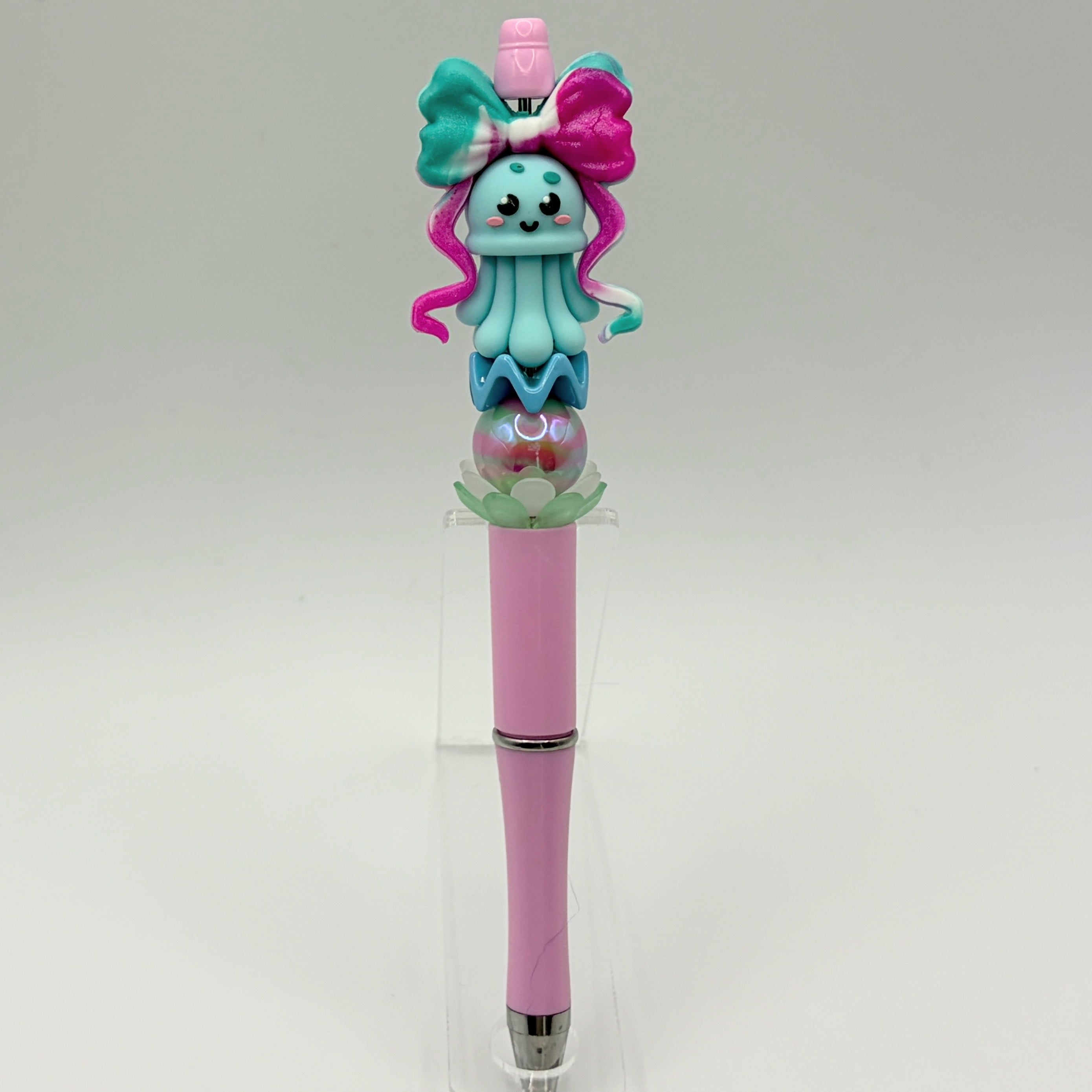 Beach Animal Beaded Pens – Ocean & Summer Theme Pens | Flamingo, Turtle, Jellyfish & More | Choose Your Style A–I