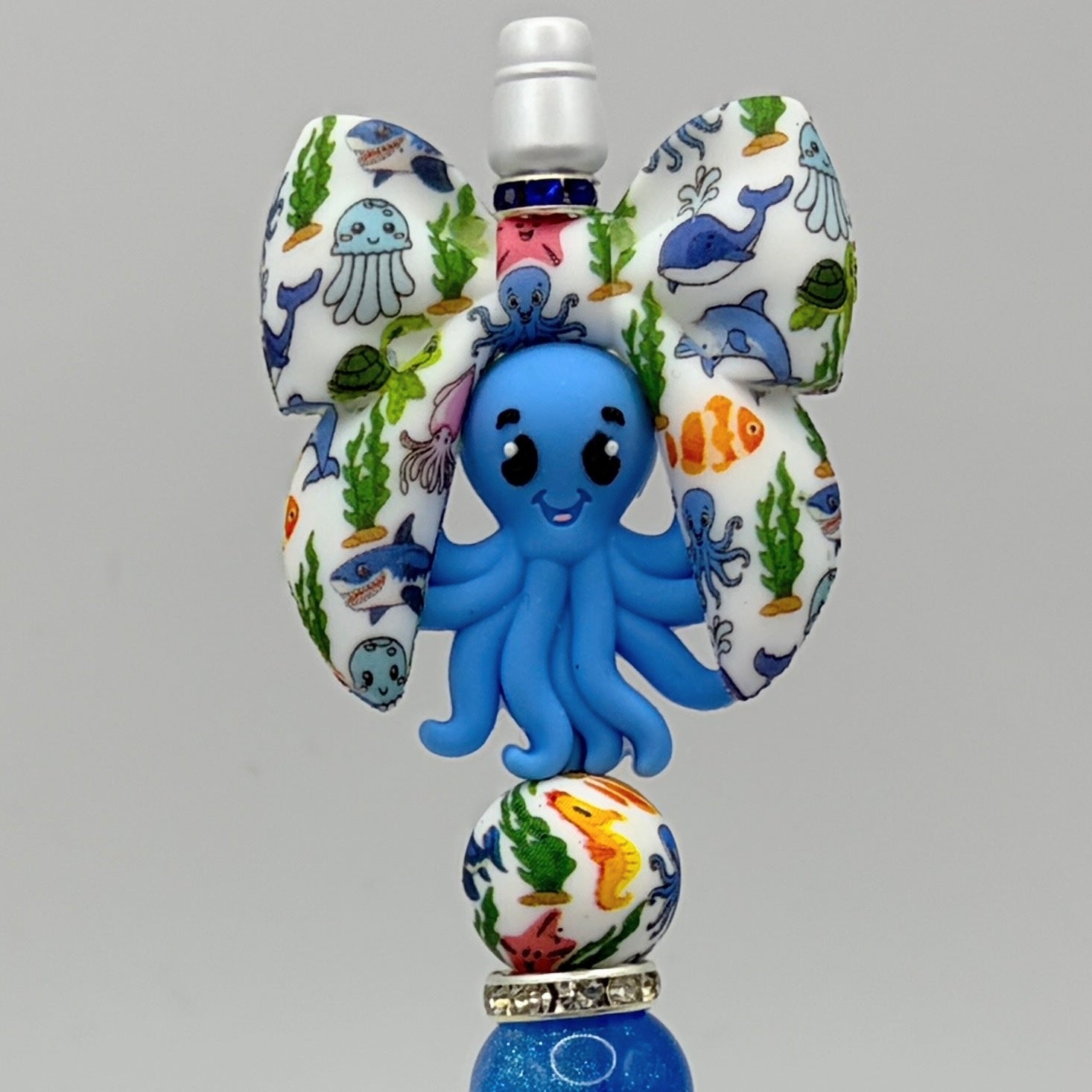 Beach Animal Beaded Pens – Ocean & Summer Theme Pens | Flamingo, Turtle, Jellyfish & More | Choose Your Style A–I