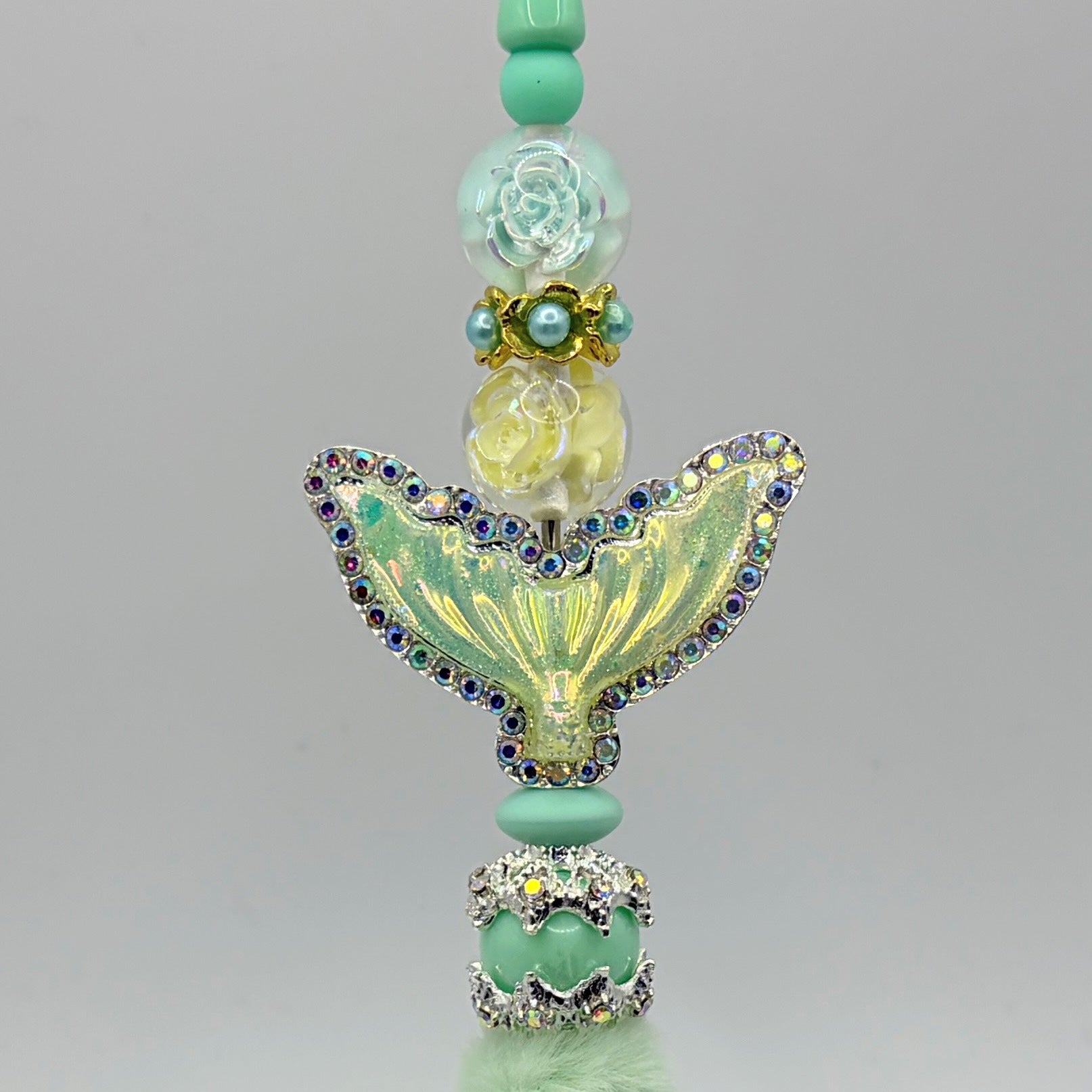 Mermaid Tail Beaded Pens – Coastal Glam Ocean Pens | Rhinestone Mermaid Pens | Choose Your Style A–B