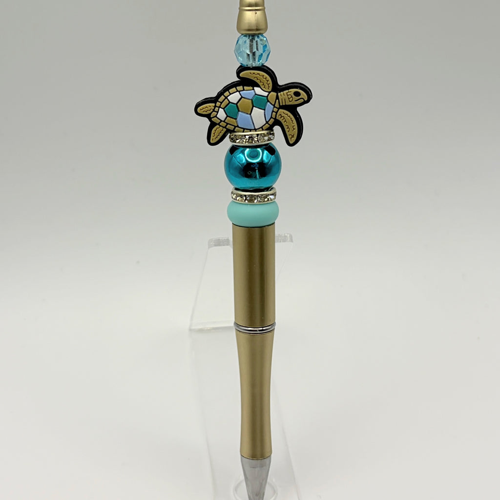 Beach Animal Beaded Pens – Ocean & Summer Theme Pens | Flamingo, Turtle, Jellyfish & More | Choose Your Style A–I