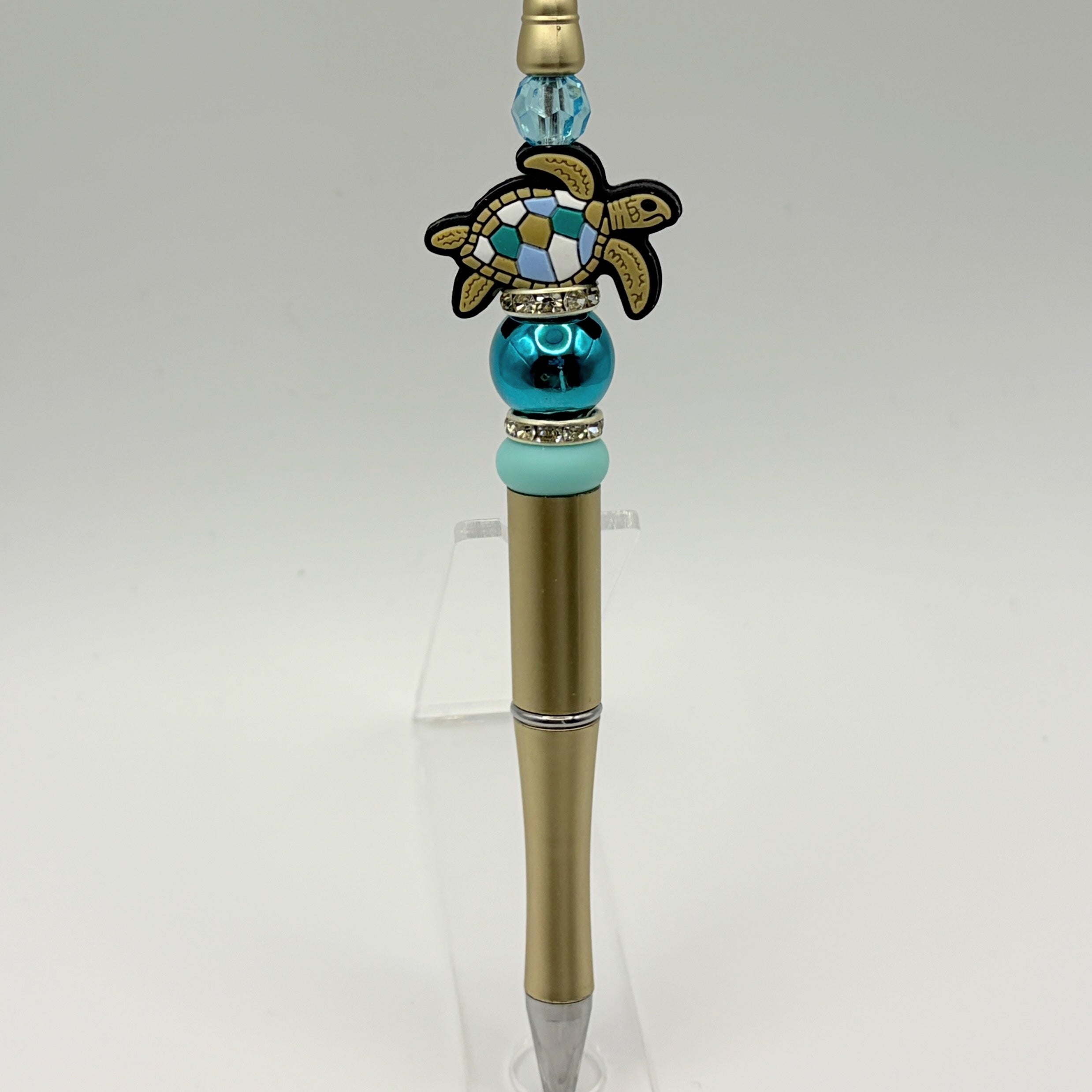 Beach Animal Beaded Pens – Ocean & Summer Theme Pens | Flamingo, Turtle, Jellyfish & More | Choose Your Style A–I