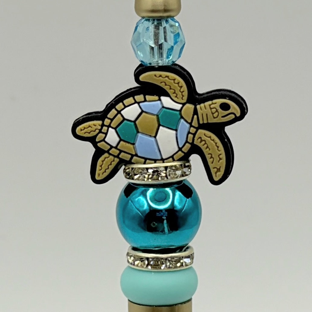 Beach Animal Beaded Pens – Ocean & Summer Theme Pens | Flamingo, Turtle, Jellyfish & More | Choose Your Style A–I