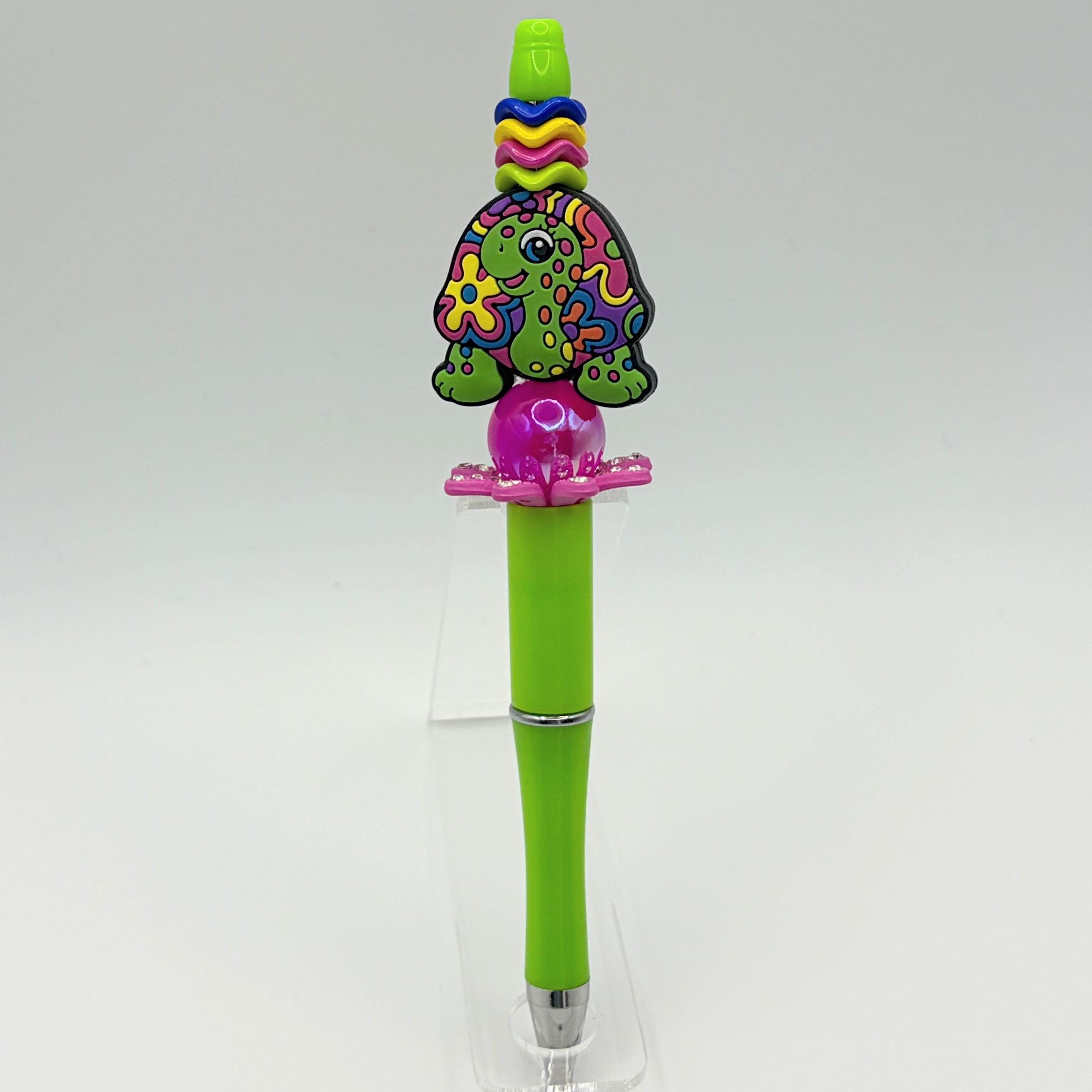 Beach Animal Beaded Pens – Ocean & Summer Theme Pens | Flamingo, Turtle, Jellyfish & More | Choose Your Style A–I