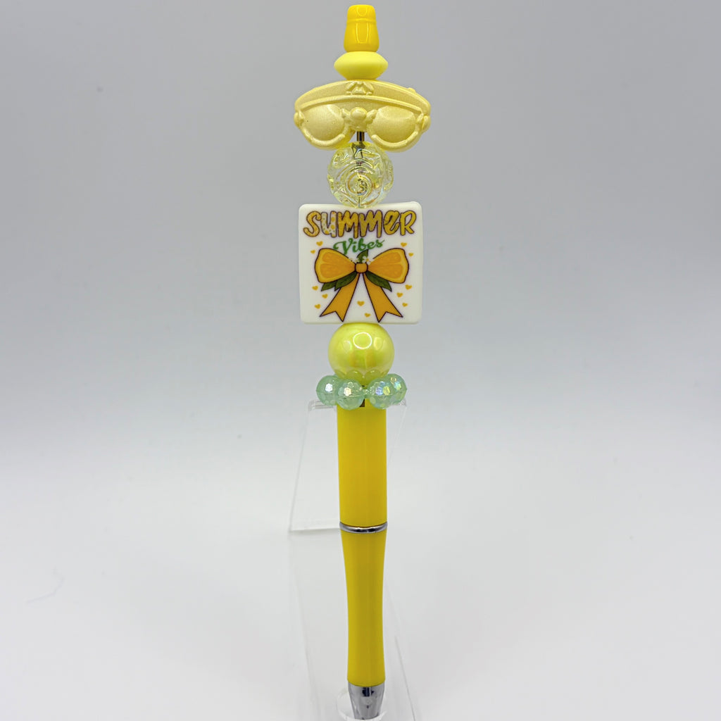 Summer Vibes Beaded Pens – Bright Fun Summer Theme Pens | Pineapple, Watermelon, Beach & Cruise | Choose Your Style A–F