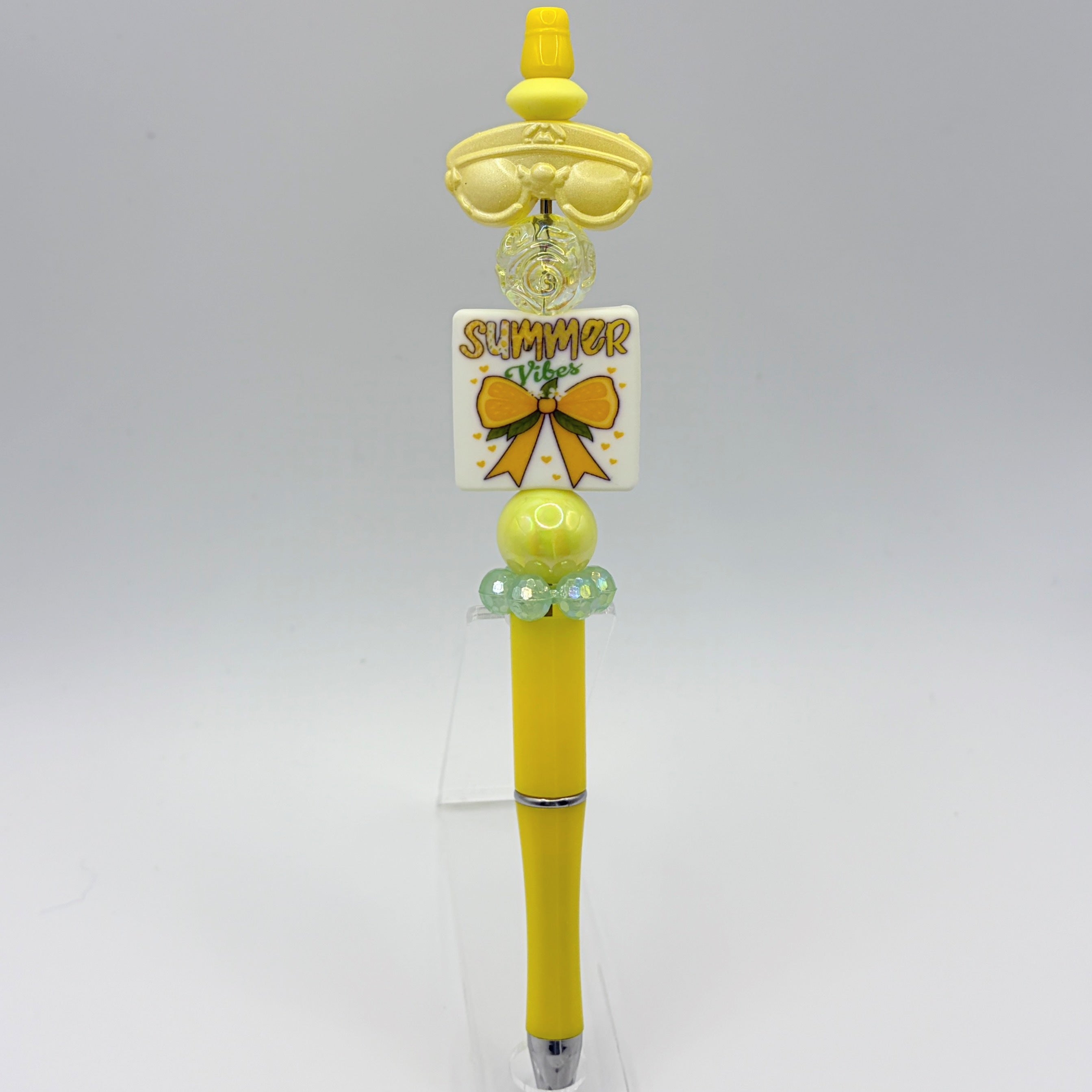 Summer Vibes Beaded Pens – Bright Fun Summer Theme Pens | Pineapple, Watermelon, Beach & Cruise | Choose Your Style A–F