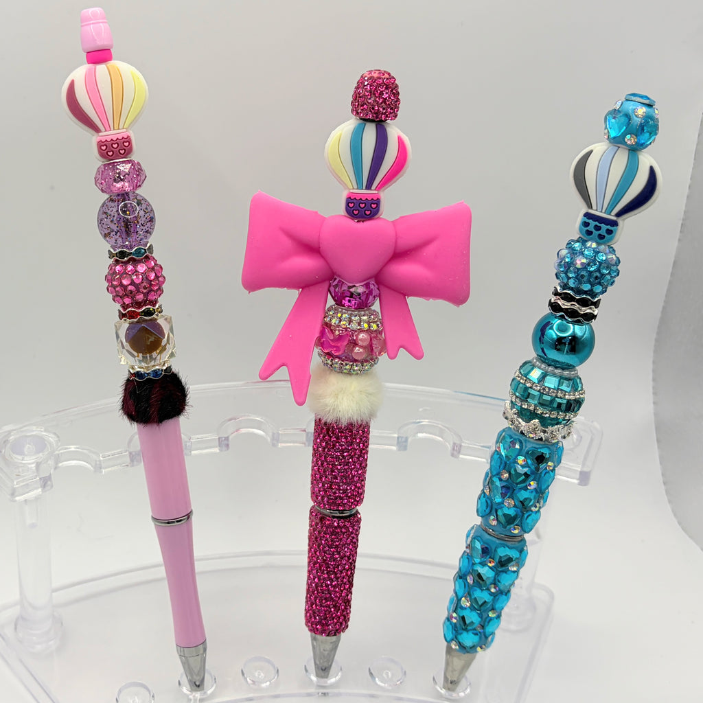 Bling Hot Air Balloon Beaded Pens – Rhinestone & Cute Statement Pens – Choose Your Style A B C
