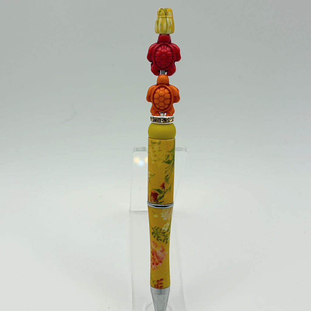 Beaded Turtle Pens – Coastal Sea Turtle Bead Pens | Choose Your Style A–F | Handmade Gift Pens
