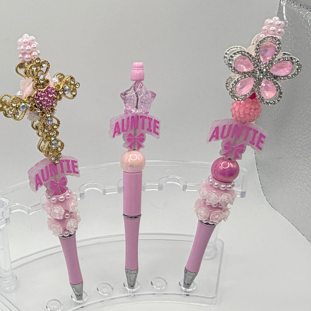 Auntie & Sister Beaded Pens – Choose Your Style A–H | Handmade Gifts for Auntie & Sister | Cute Gift Pens