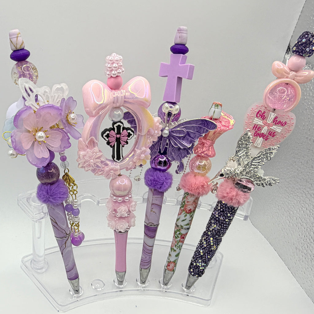 Faith & Floral Beaded Pens – Choose Your Style (Cross, Butterfly, Rhinestone, Christian Gifts)