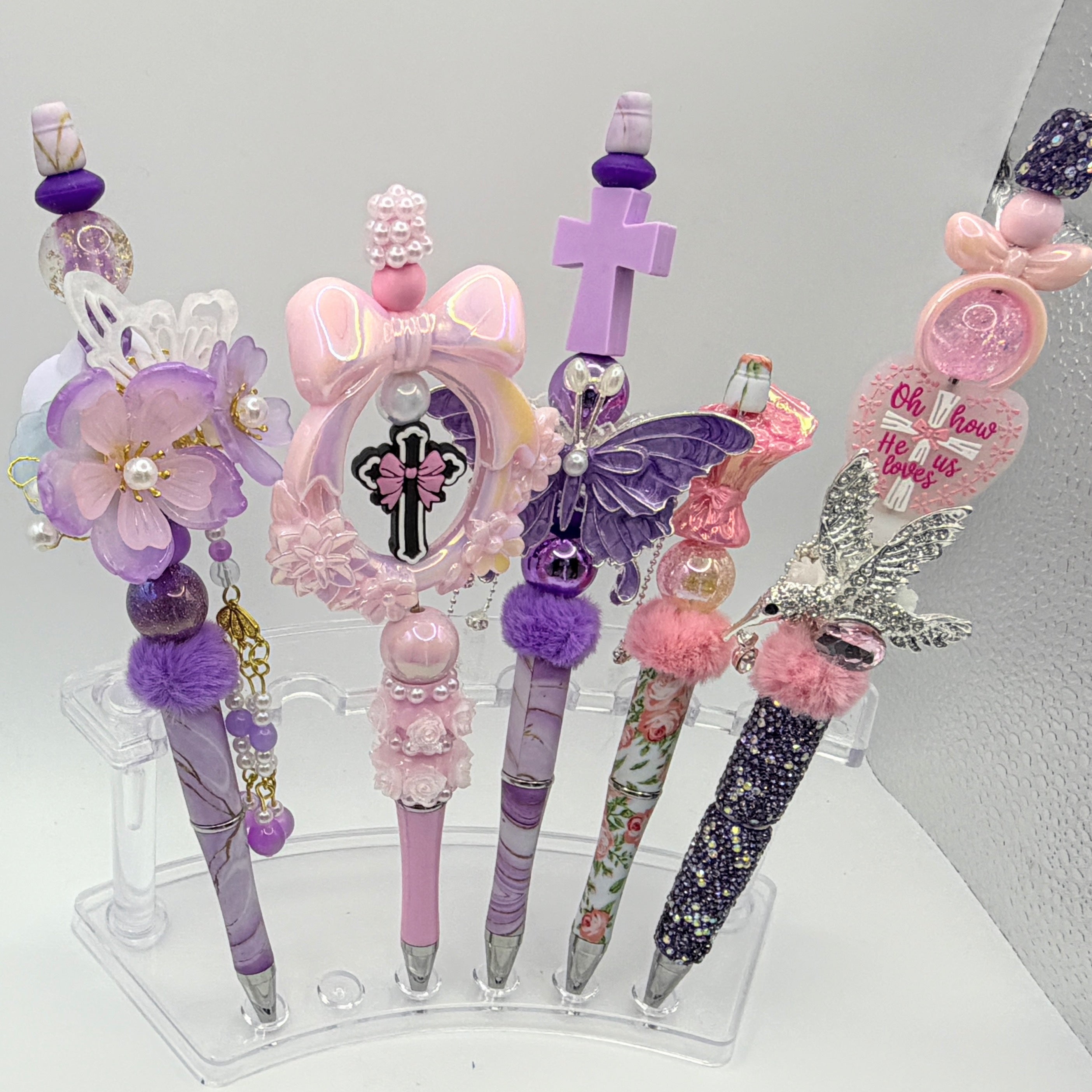 Faith & Floral Beaded Pens – Choose Your Style (Cross, Butterfly, Rhinestone, Christian Gifts)