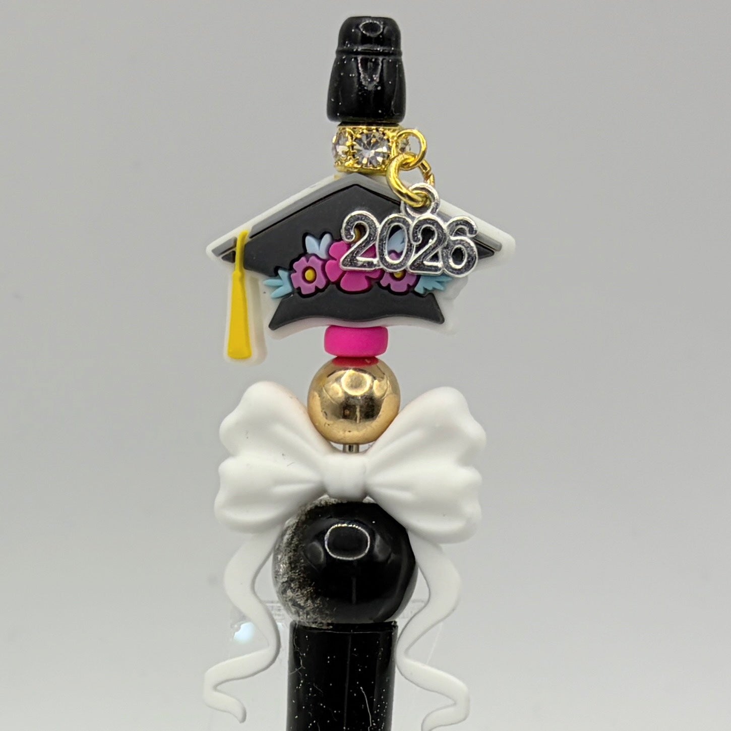 2026 Graduation Beaded Pens – Faux Fur Puff Pens – Choose Your Style A–E – Senior Gift Pens – Graduation Keepsake