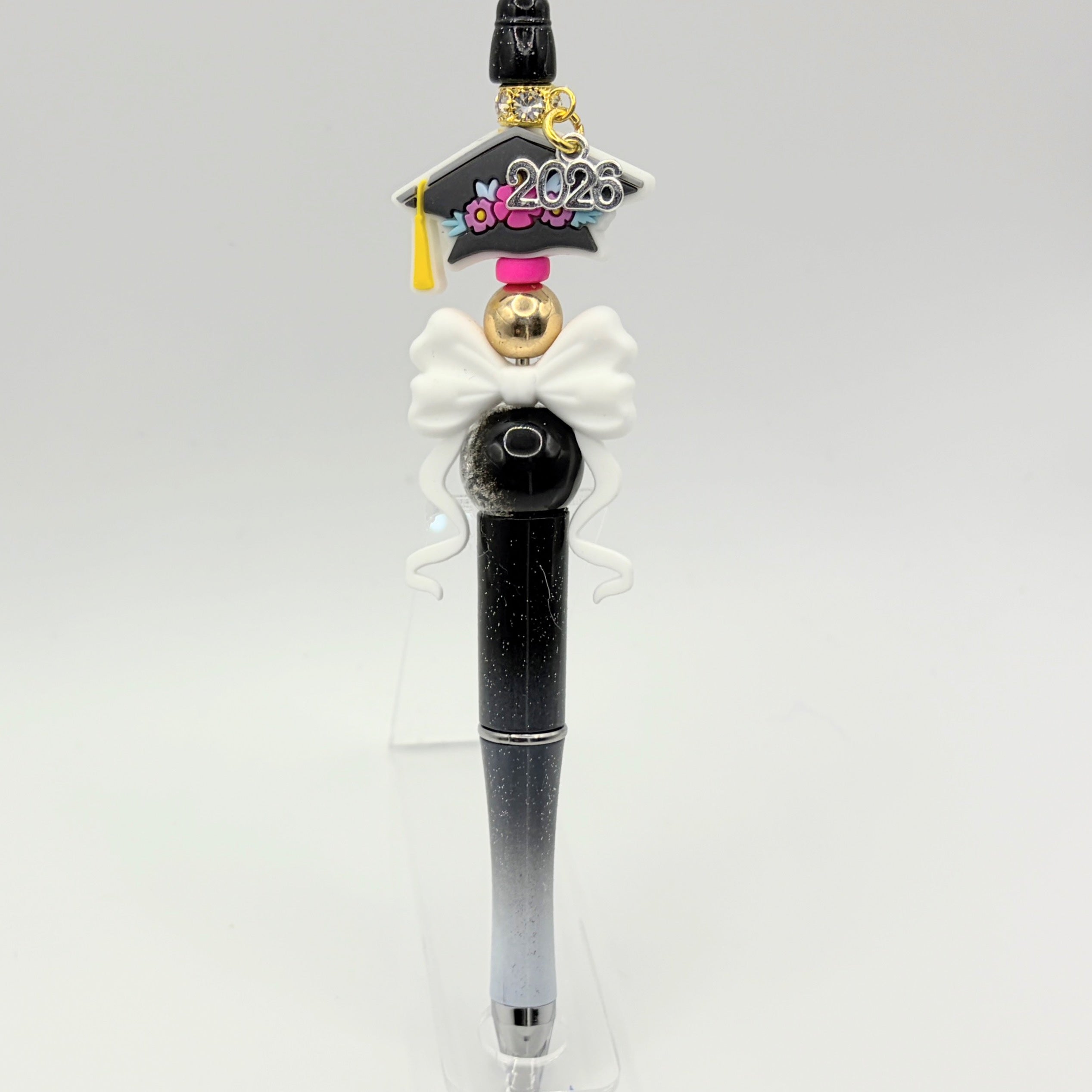 2026 Graduation Beaded Pens – Faux Fur Puff Pens – Choose Your Style A–E – Senior Gift Pens – Graduation Keepsake
