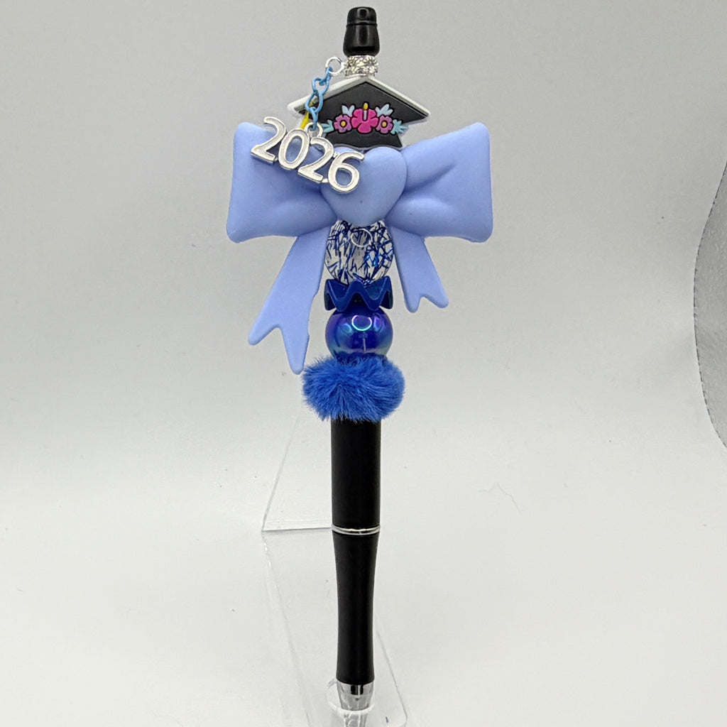 Class of 2026 Graduation Beaded Pens – Bow Graduation Pens – Handmade Senior & Kindergarten Graduation Gifts – Choose Your Style A–H