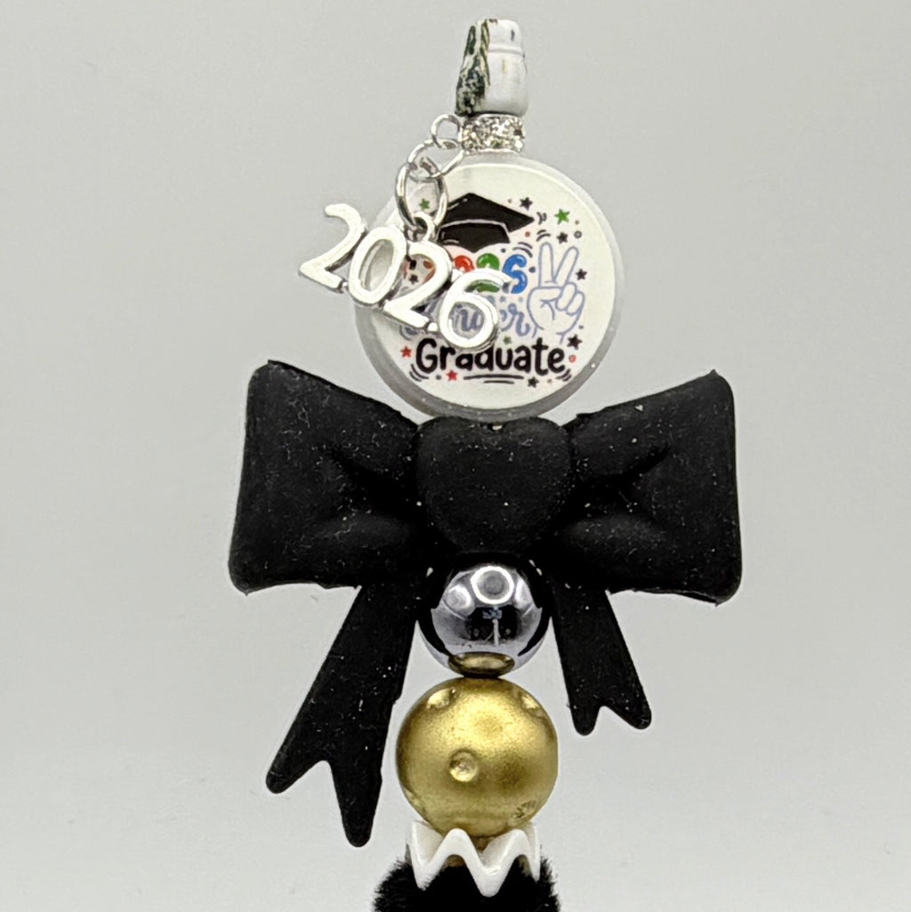 Class of 2026 Graduation Beaded Pens – Bow Graduation Pens – Handmade Senior & Kindergarten Graduation Gifts – Choose Your Style A–H