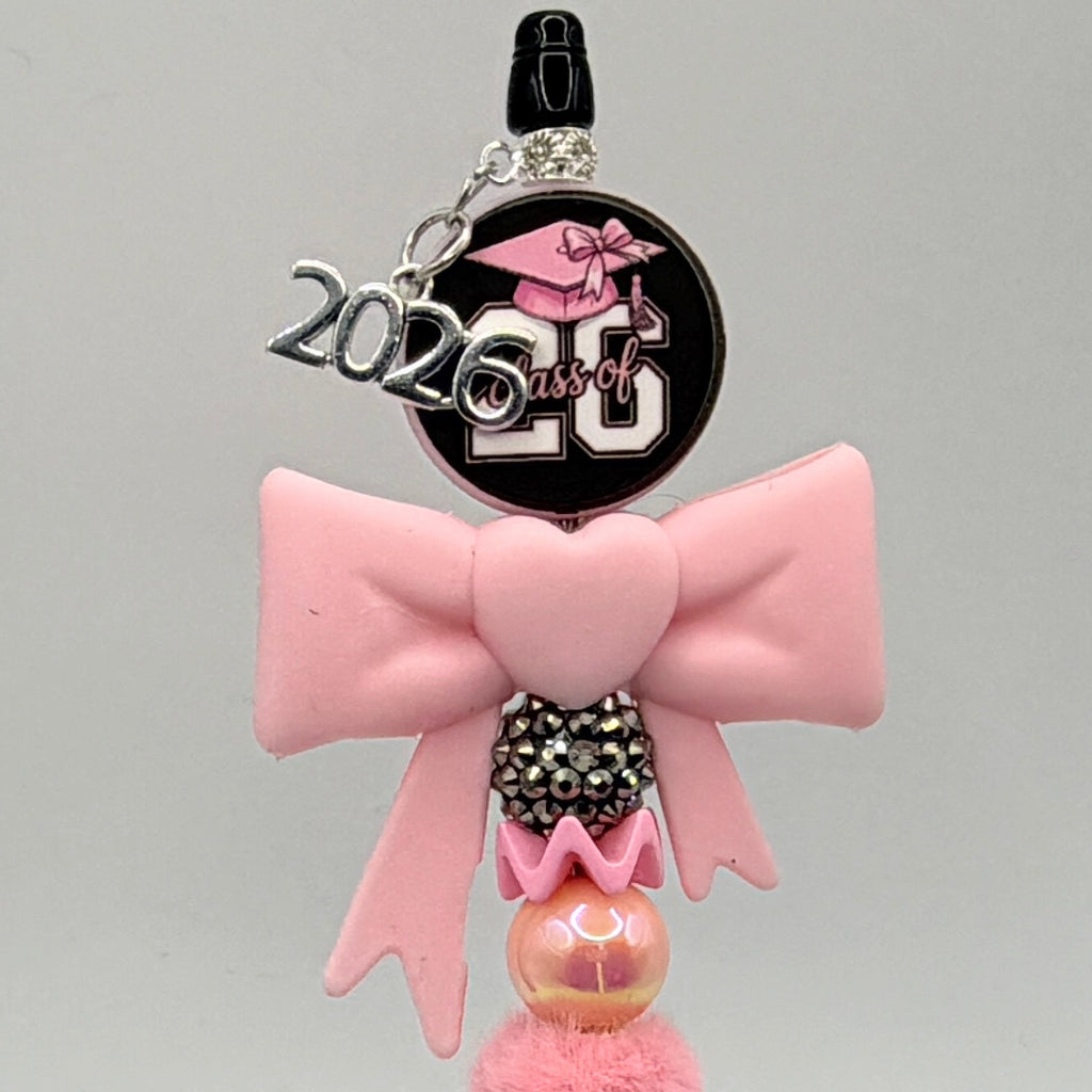 Class of 2026 Graduation Beaded Pens – Bow Graduation Pens – Handmade Senior & Kindergarten Graduation Gifts – Choose Your Style A–H