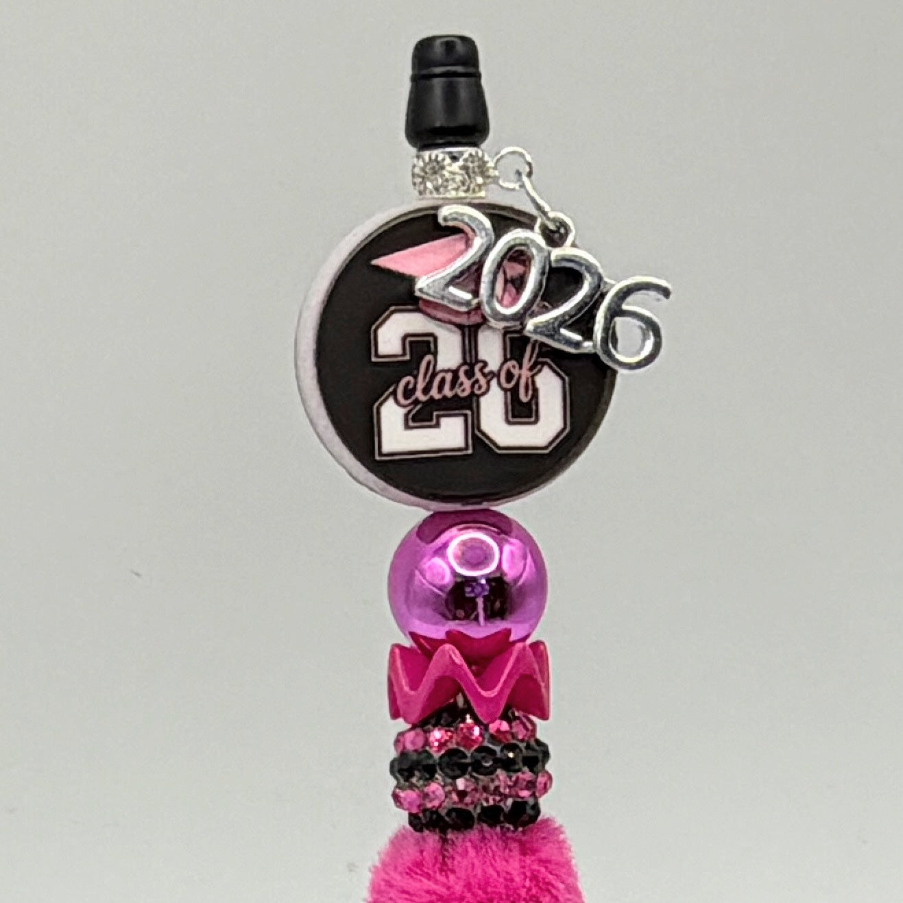 Class of 2026 Graduation Beaded Pens – Pink & Black Senior Pens – Choose Your Style A–E – Handmade Graduation Gifts