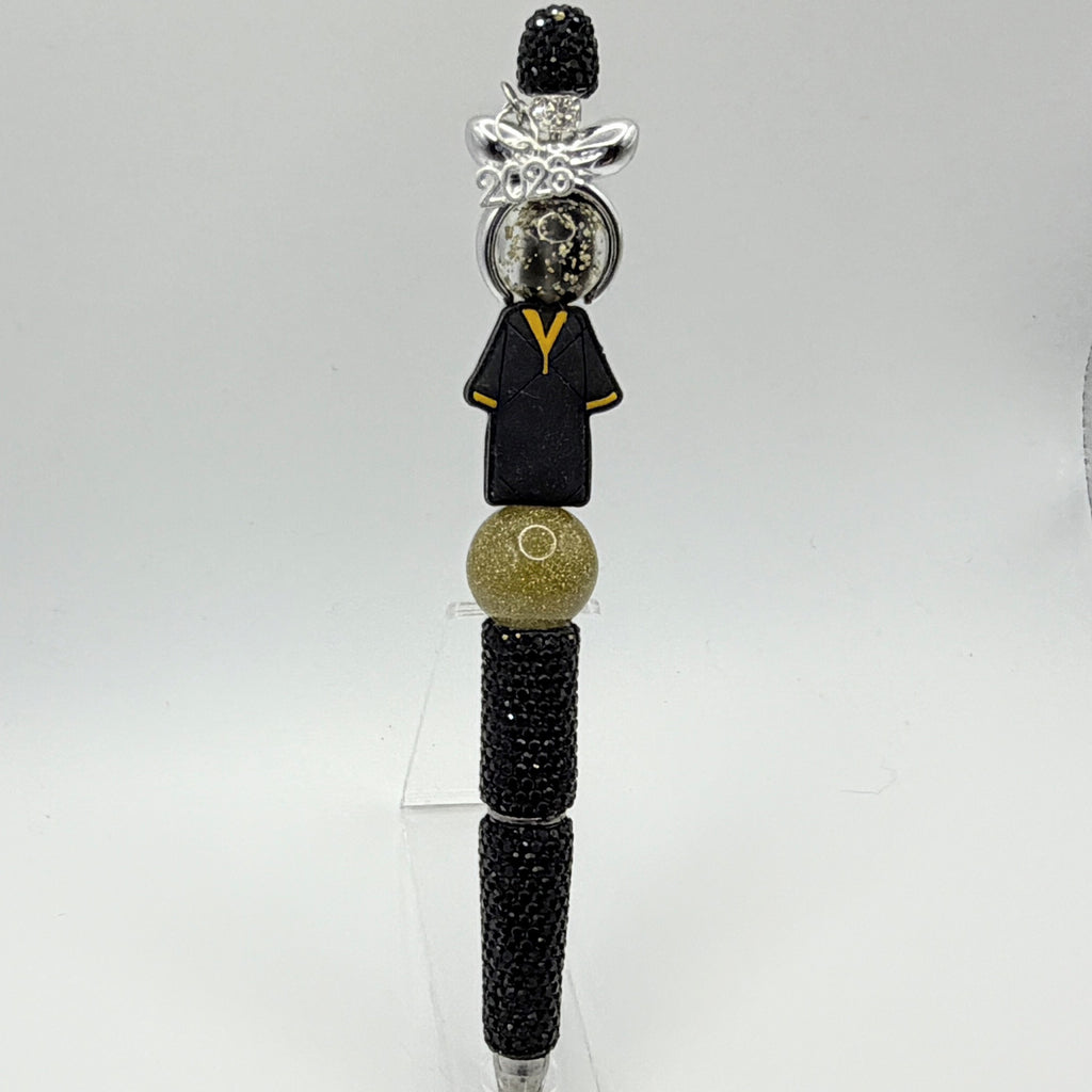 Class of 2026 Graduation Beaded Pens – Pink & Black Senior Pens – Choose Your Style A–E – Handmade Graduation Gifts