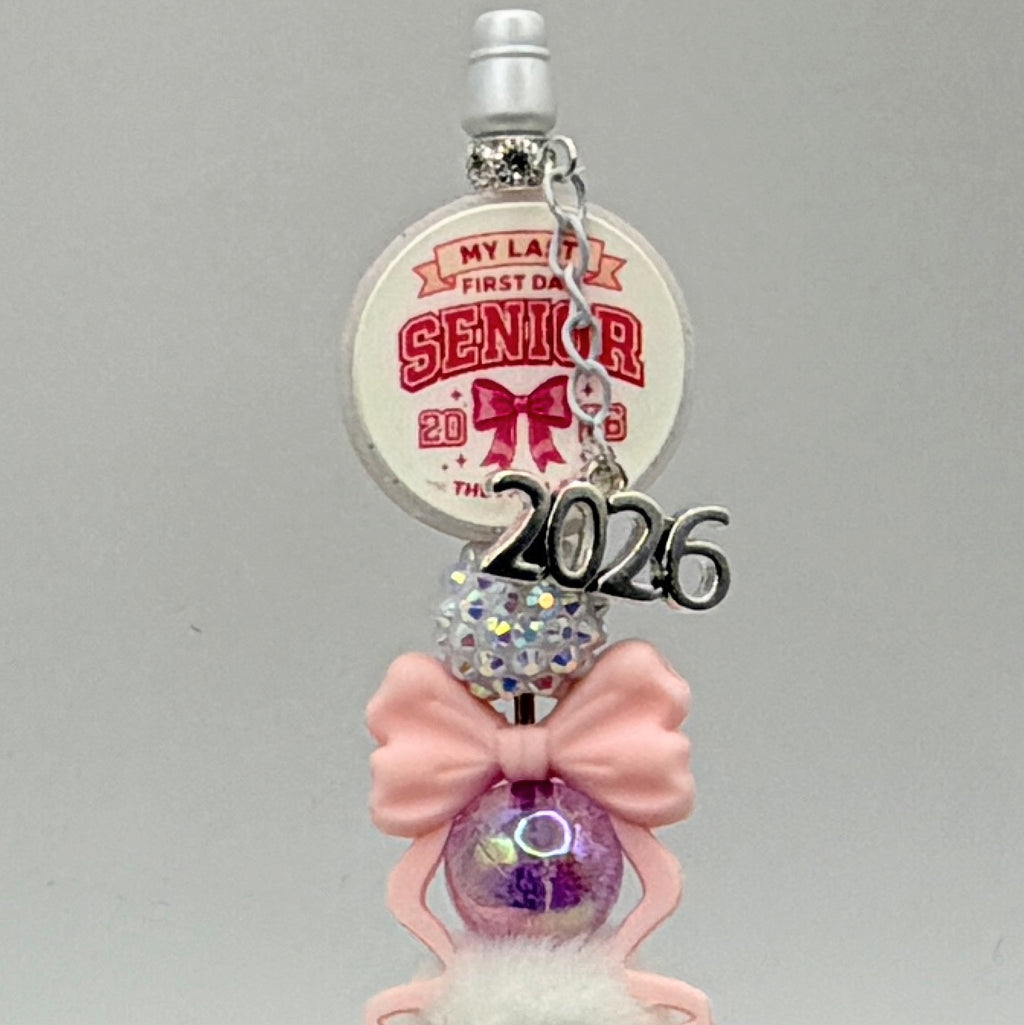 Class of 2026 Graduation Beaded Pens – Pink & Black Senior Pens – Choose Your Style A–E – Handmade Graduation Gifts
