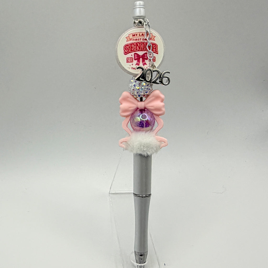 Class of 2026 Graduation Beaded Pens – Pink & Black Senior Pens – Choose Your Style A–E – Handmade Graduation Gifts