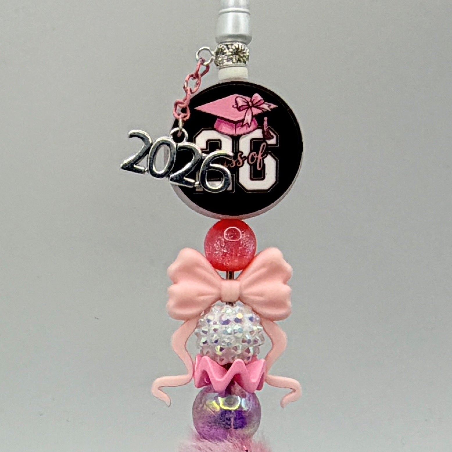 Class of 2026 Graduation Beaded Pens – Pink & Black Senior Pens – Choose Your Style A–E – Handmade Graduation Gifts